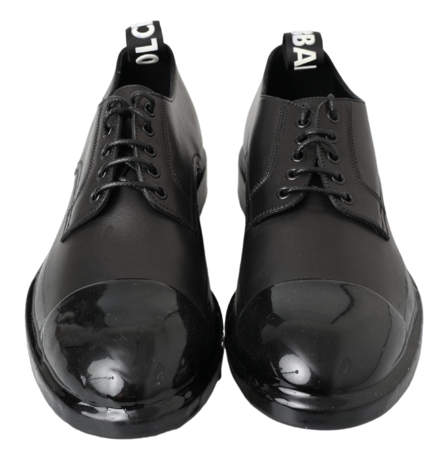 Κομψά δερμάτινα παπούτσια Dolce &amp; Gabbana Derby Lace-Up σε μαύρο χρώμα