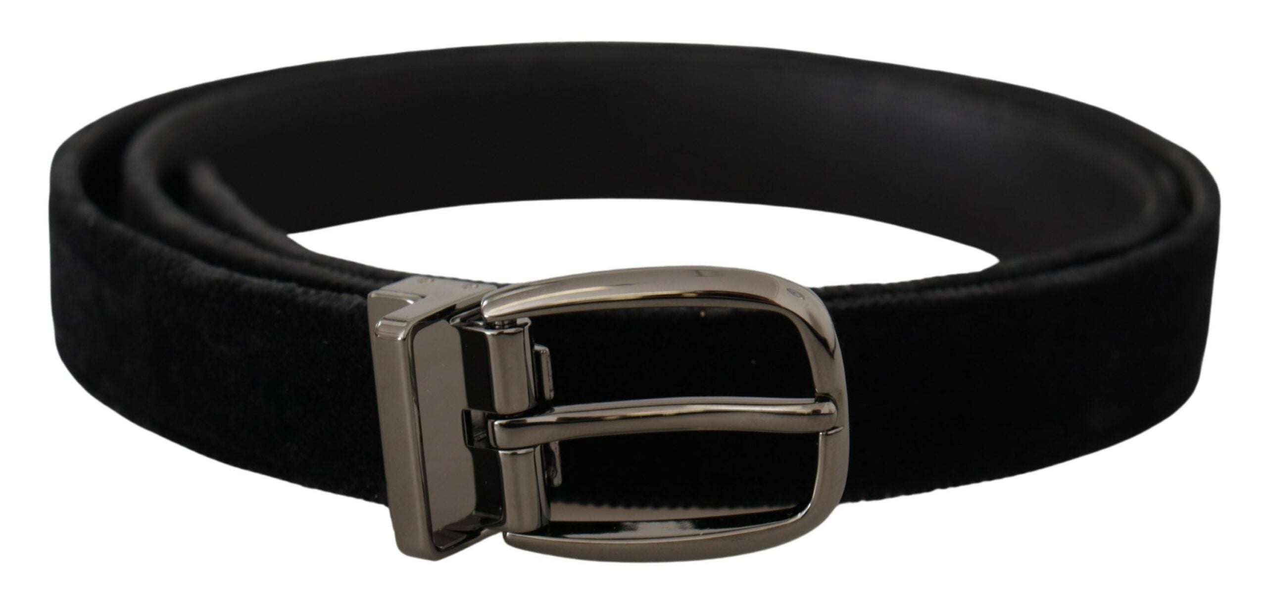 Dolce & Gabbana Elegant Black Velvet Designer Belt