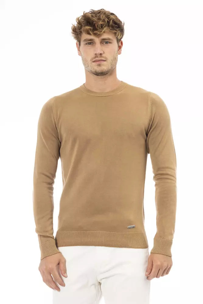 Πουλόβερ Baldinini Trend Beige Modal-Cashmere Crew Neck