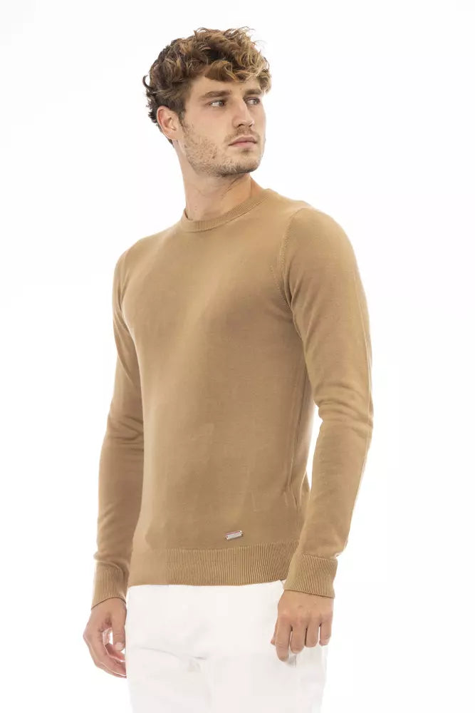 Πουλόβερ Baldinini Trend Beige Modal-Cashmere Crew Neck