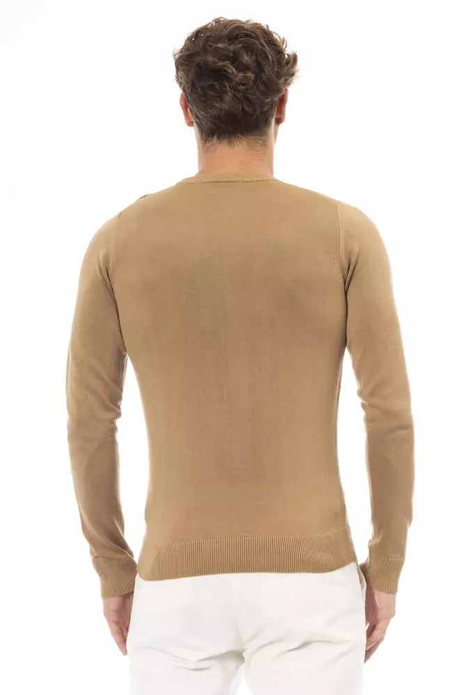 Πουλόβερ Baldinini Trend Beige Modal-Cashmere Crew Neck