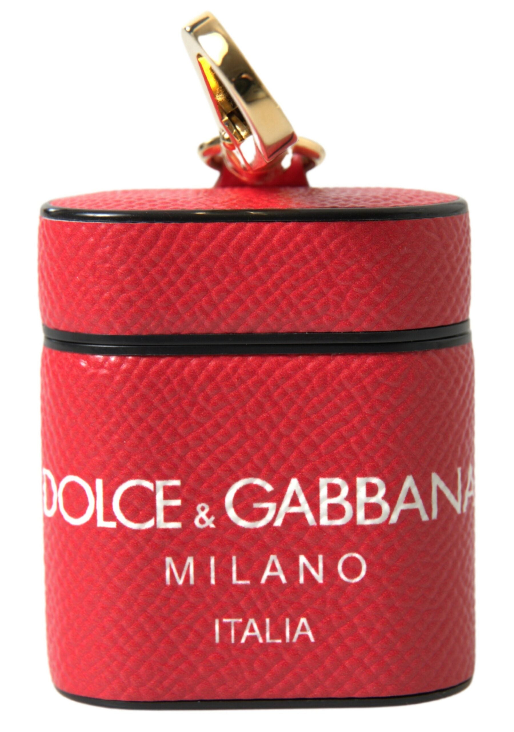 Dolce & Gabbana Κομψή Κόκκινη Δερμάτινη Θήκη Airpods