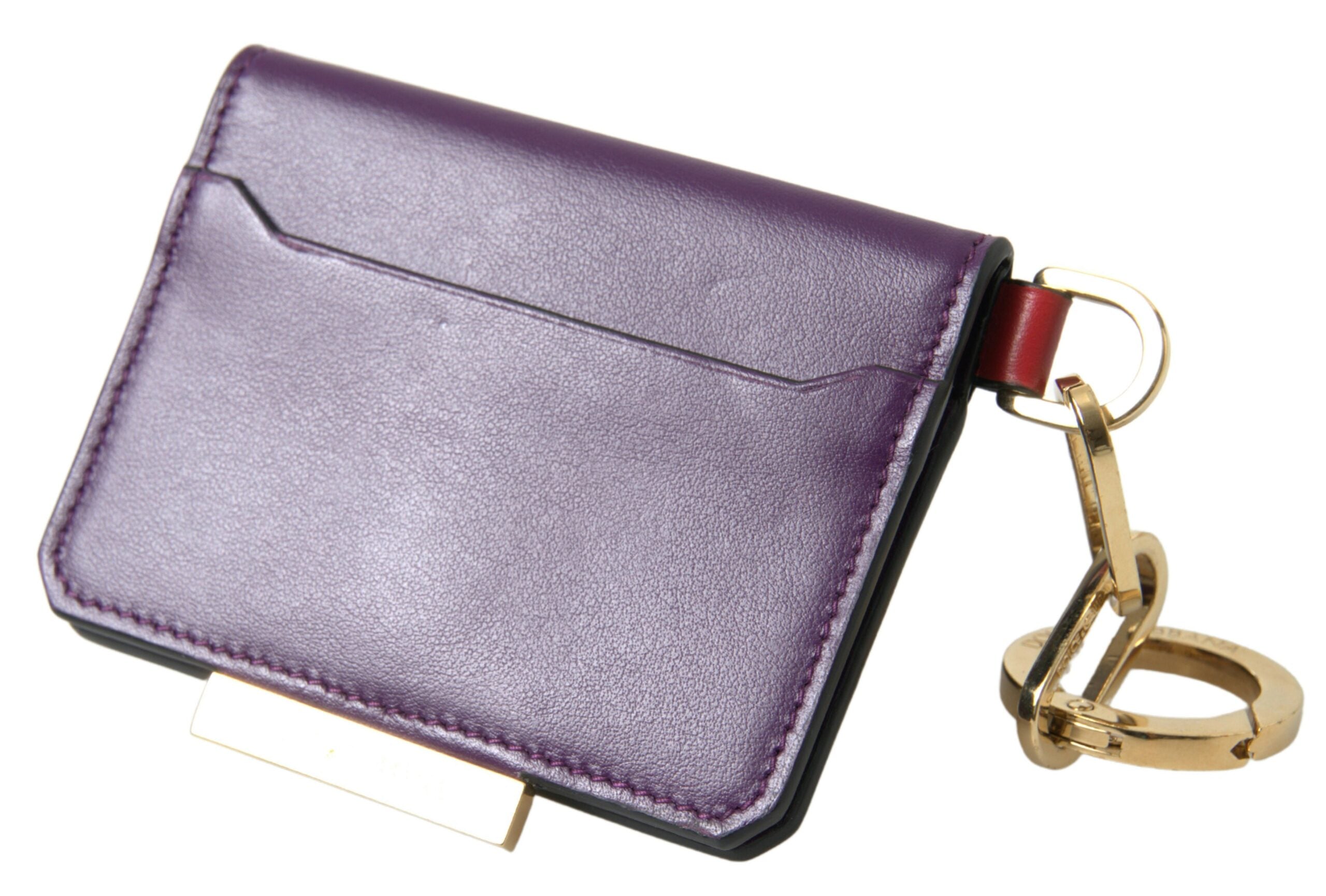 Dolce &amp; Gabbana Purple Leather French Flap Wallet