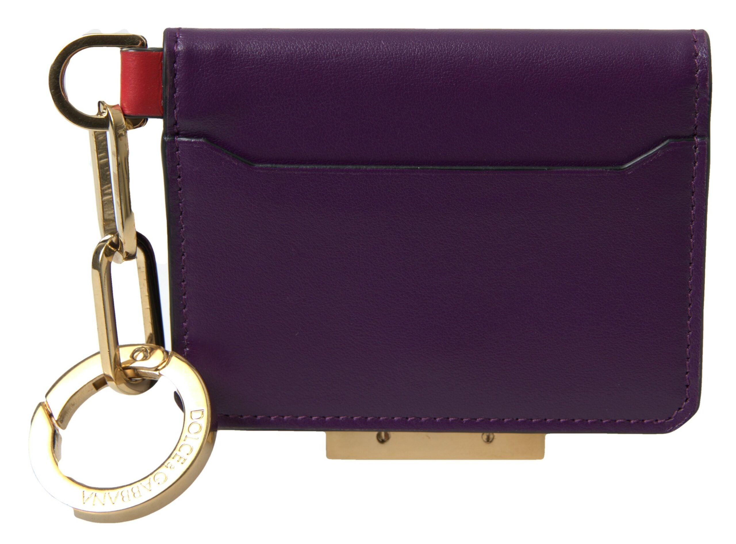 Dolce &amp; Gabbana Purple Leather French Flap Wallet