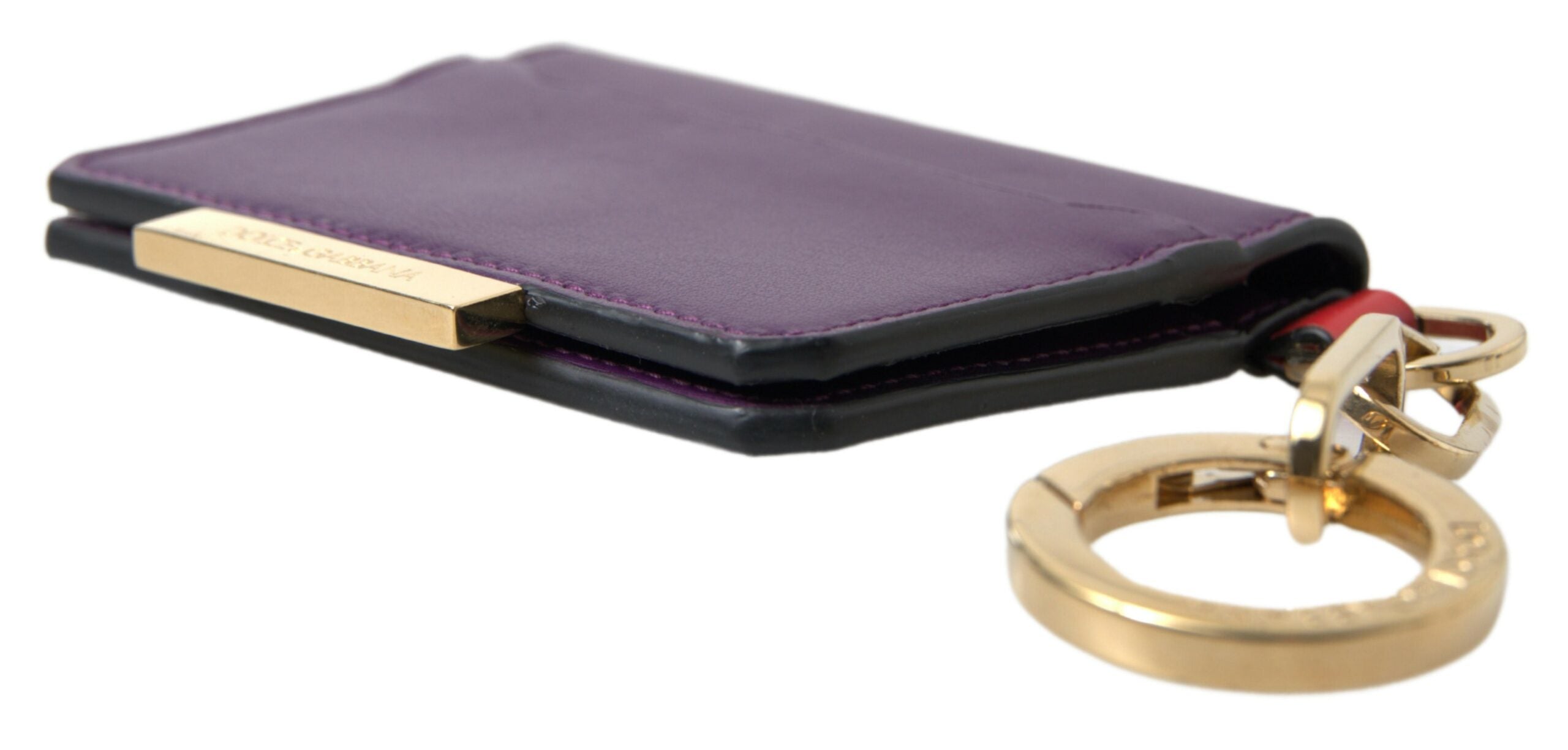 Dolce &amp; Gabbana Purple Leather French Flap Wallet