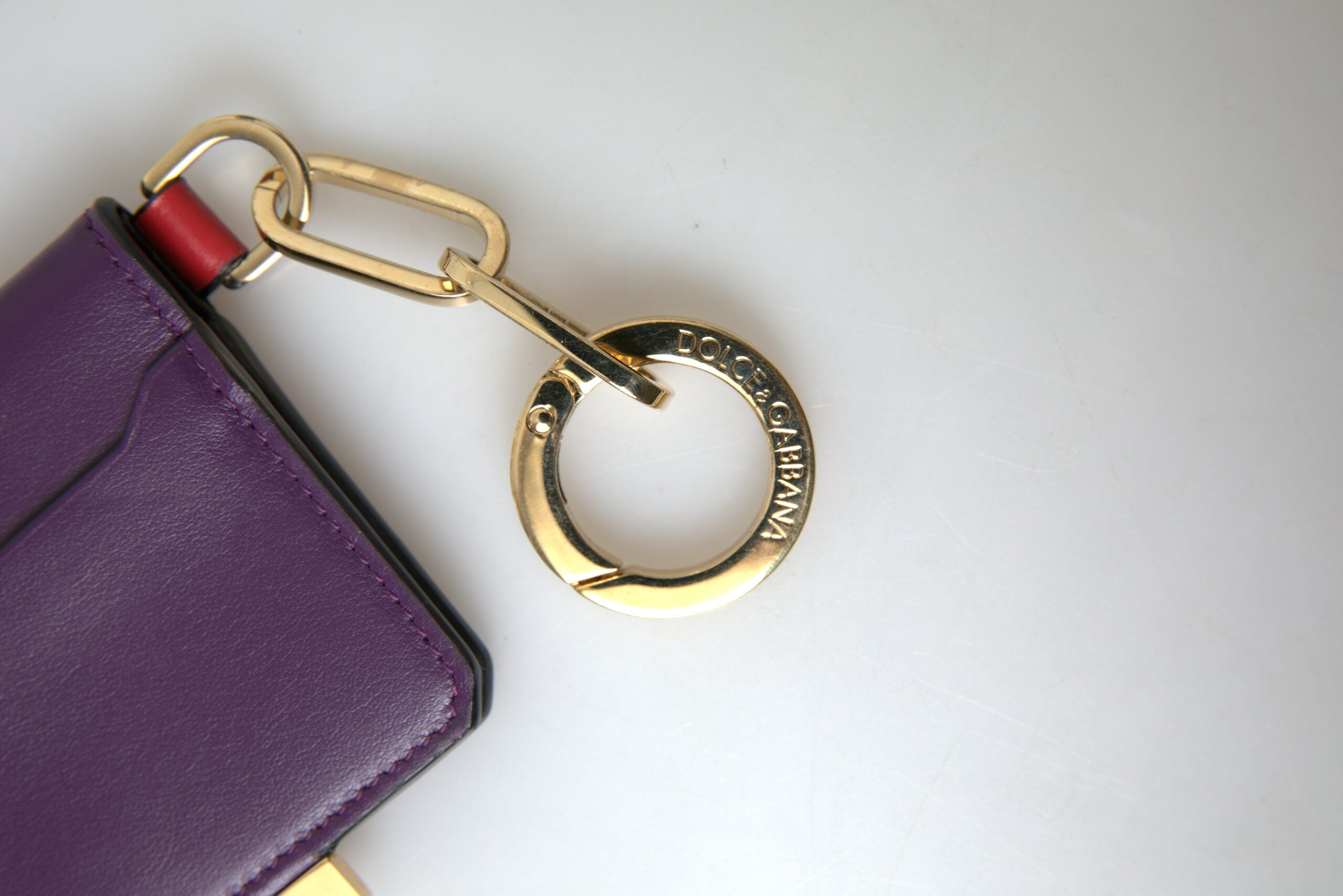 Dolce &amp; Gabbana Purple Leather French Flap Wallet