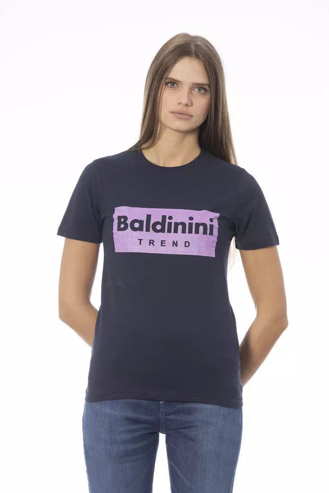 Baldinini Trend Chic Blue Cotton Crew Neck Tee