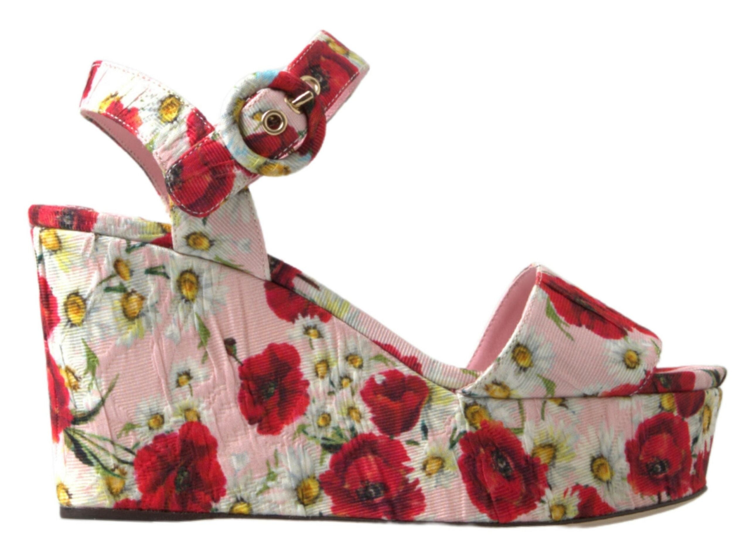 Σανδάλια Dolce &amp; Gabbana Floral λουράκι με σφήνα