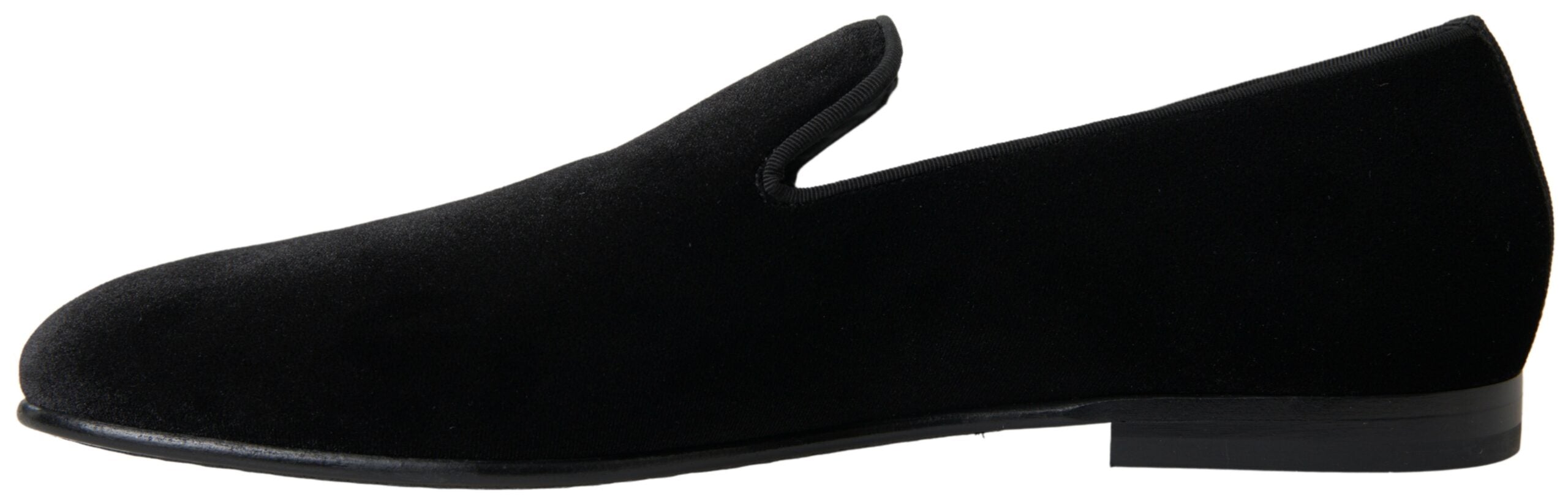 Dolce &amp; Gabbana Elegant Velvet Black Loafers για άνδρες