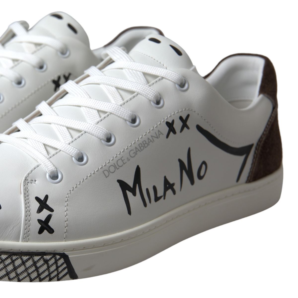 Dolce &amp; Gabbana Sleek White Leather Casual Sneakers