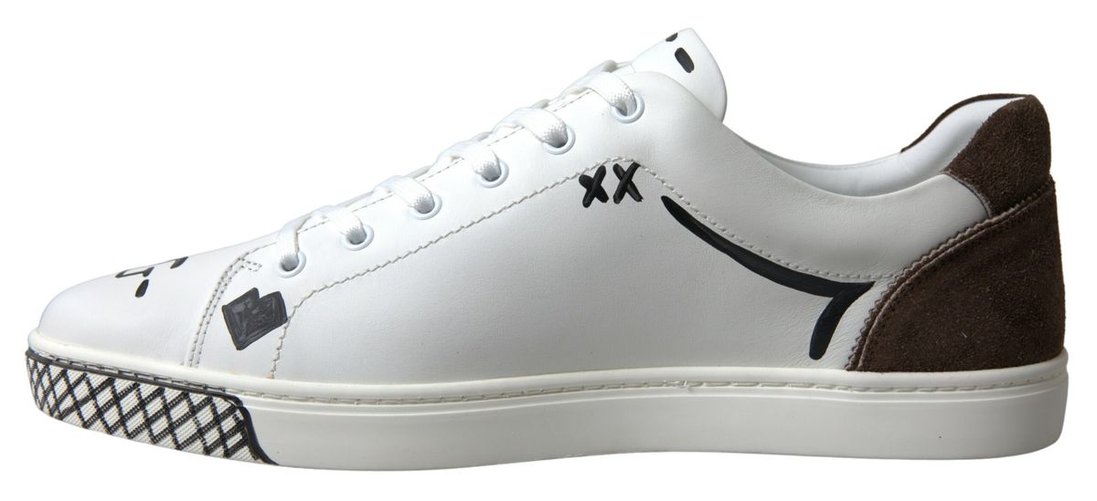 Dolce &amp; Gabbana Sleek White Leather Casual Sneakers