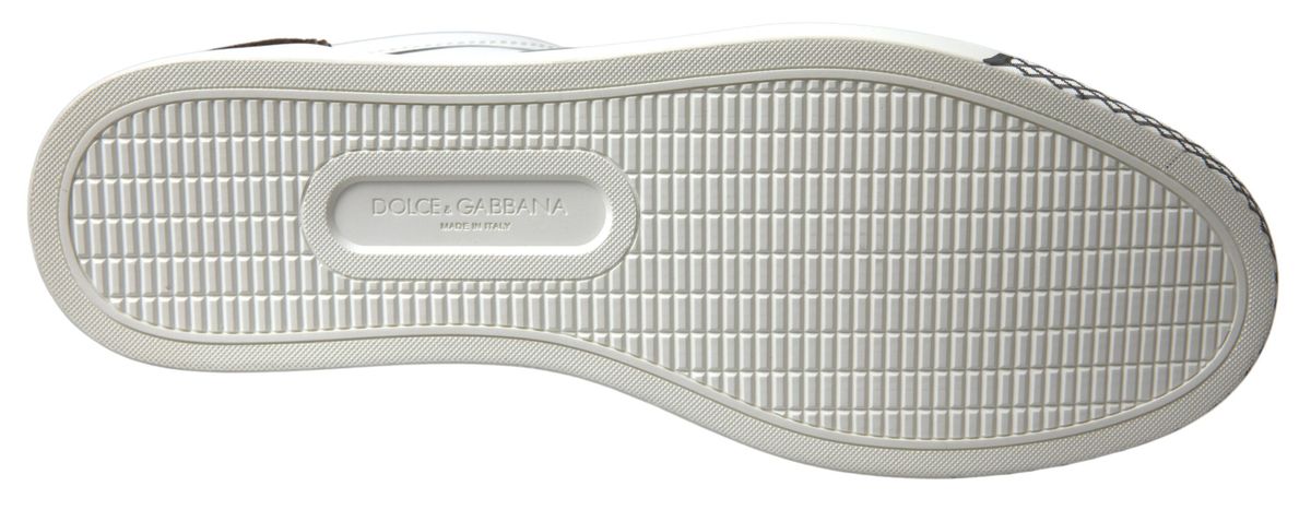 Dolce &amp; Gabbana Sleek White Leather Casual Sneakers