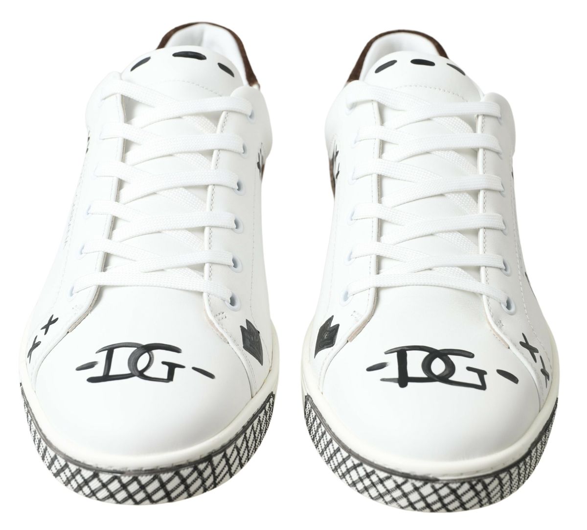 Dolce &amp; Gabbana Sleek White Leather Casual Sneakers