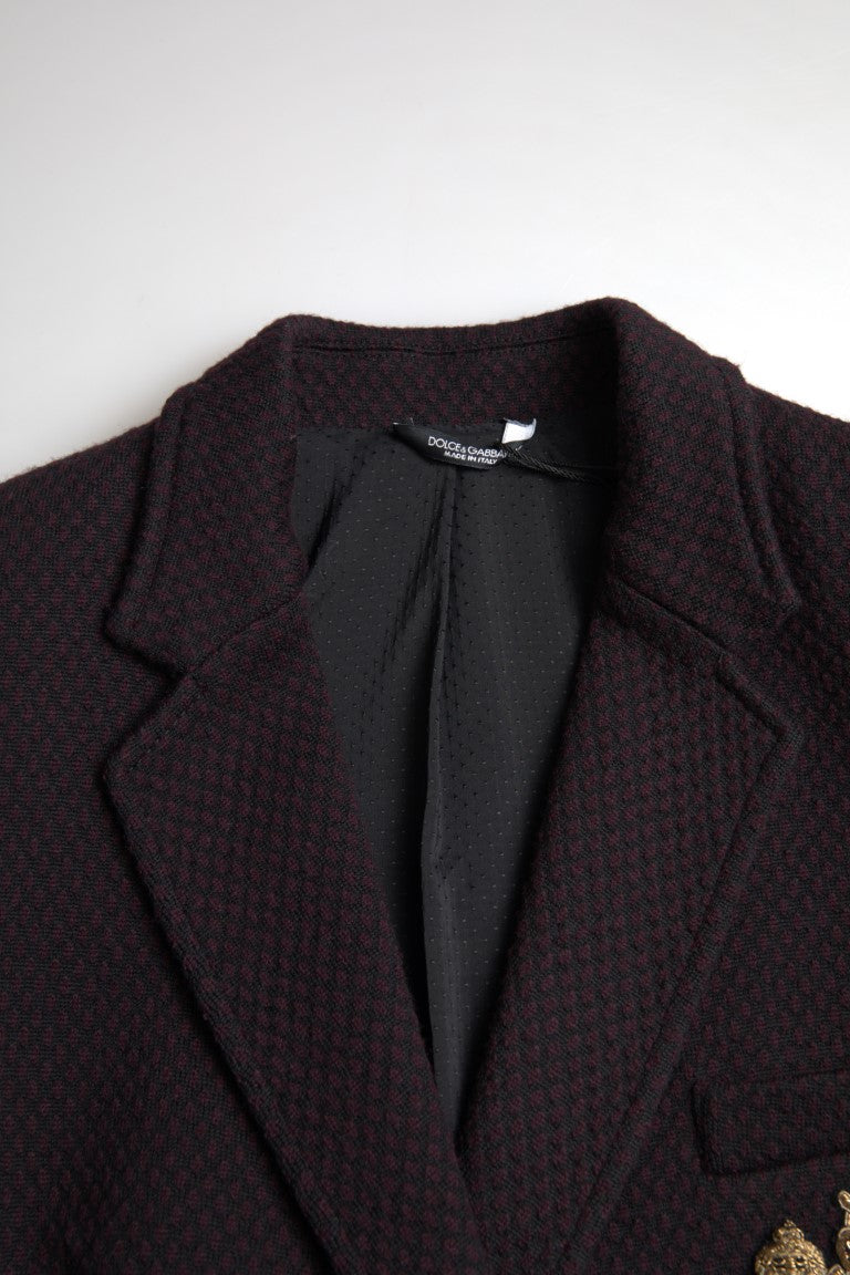 Dolce &amp; Gabbana Elegant Purple Double Breasted Wool Blazer