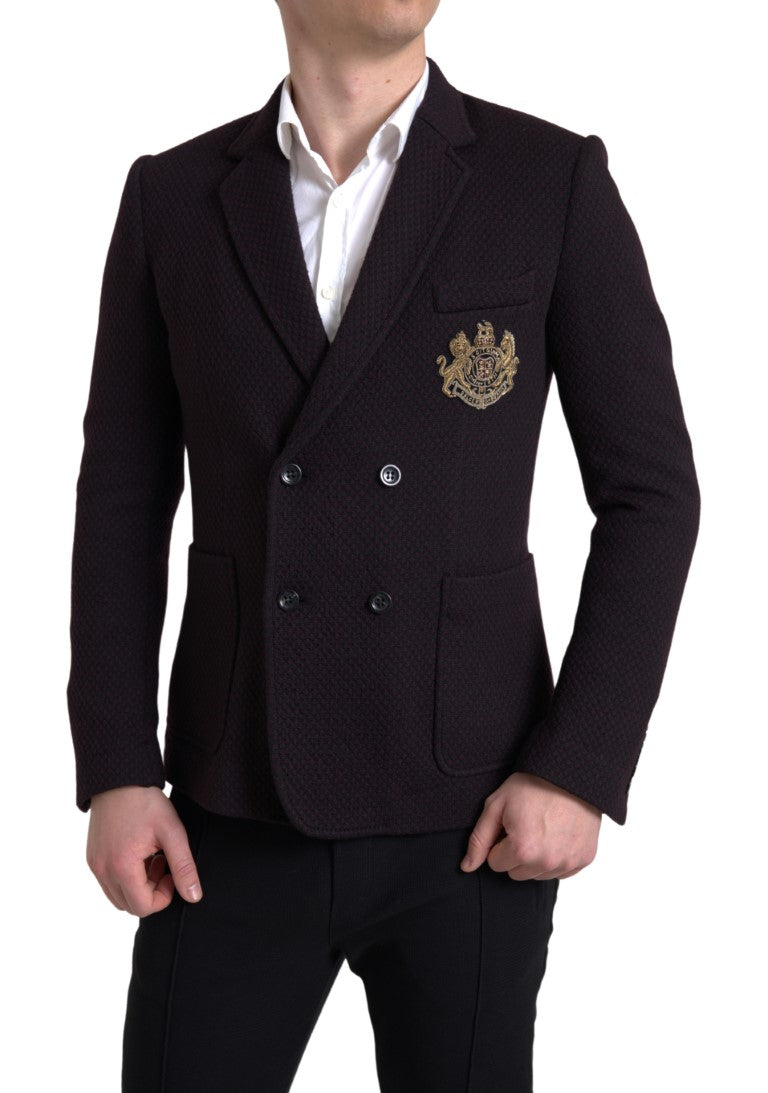 Dolce &amp; Gabbana Elegant Purple Double Breasted Wool Blazer