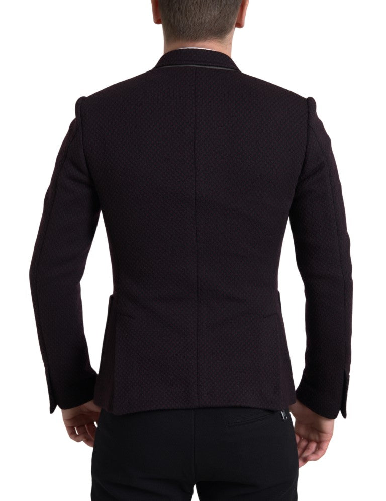 Dolce &amp; Gabbana Elegant Purple Double Breasted Wool Blazer