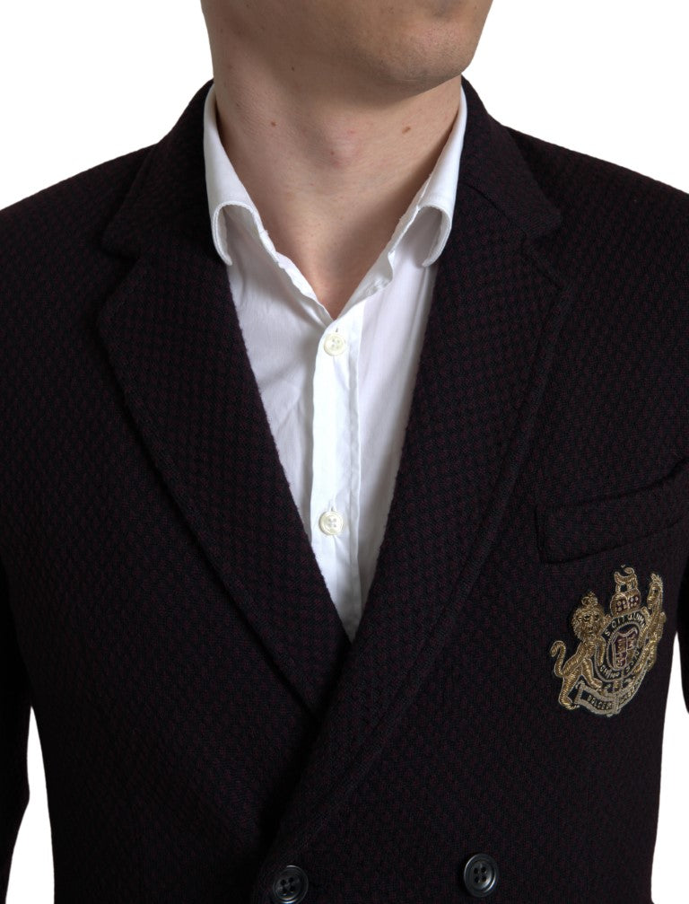 Dolce &amp; Gabbana Elegant Purple Double Breasted Wool Blazer