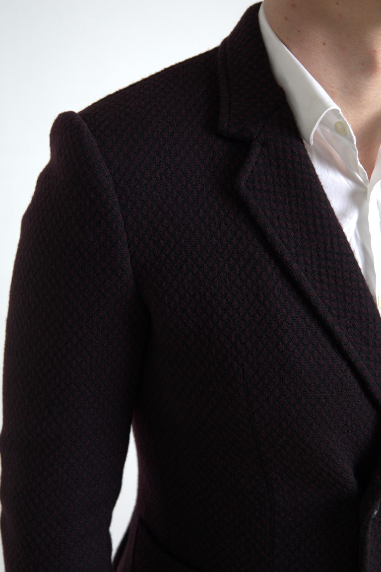 Dolce &amp; Gabbana Elegant Purple Double Breasted Wool Blazer