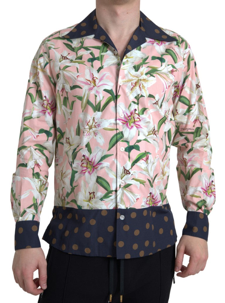 Dolce &amp; Gabbana Elegant Slim Fit Pink Casual πουκάμισο