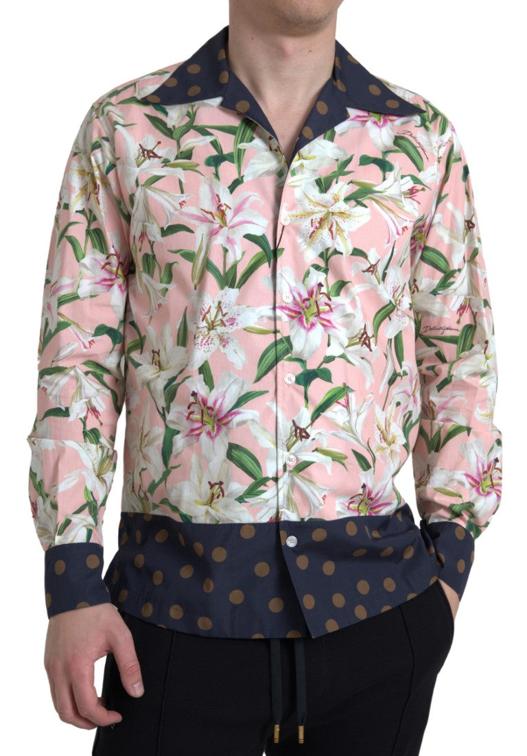 Dolce &amp; Gabbana Elegant Slim Fit Pink Casual πουκάμισο