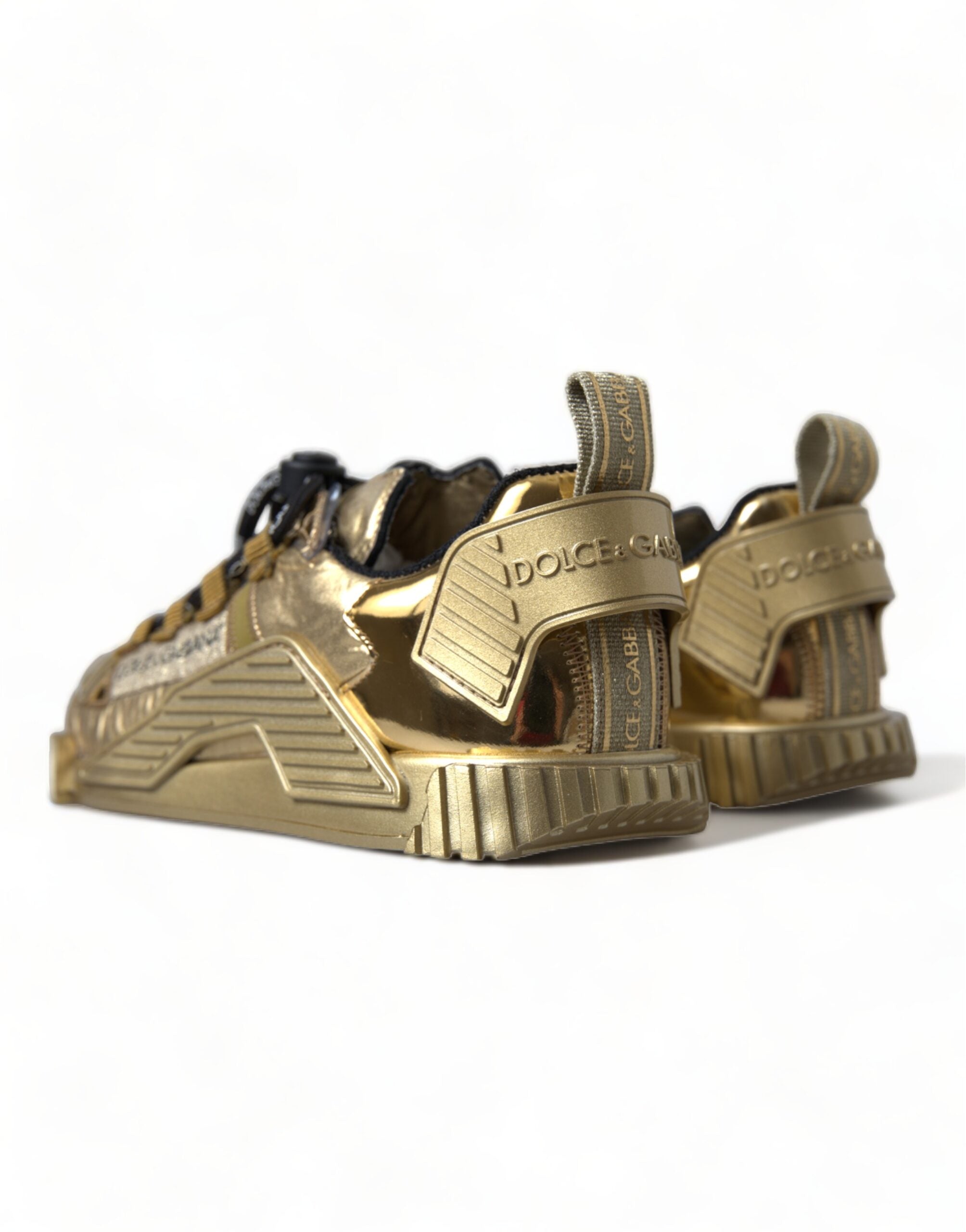 Dolce &amp; Gabbana Gleaming Gold-Toned Luxury Sneakers