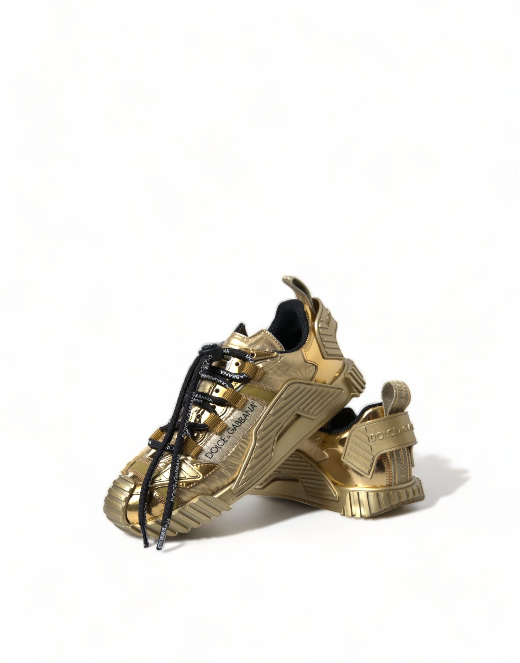 Dolce &amp; Gabbana Gleaming Gold-Toned Luxury Sneakers