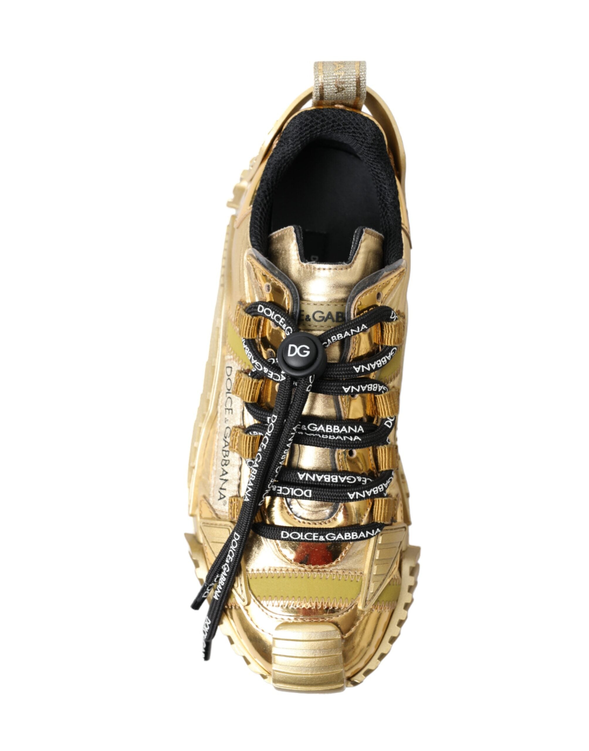 Dolce &amp; Gabbana Gleaming Gold-Toned Luxury Sneakers