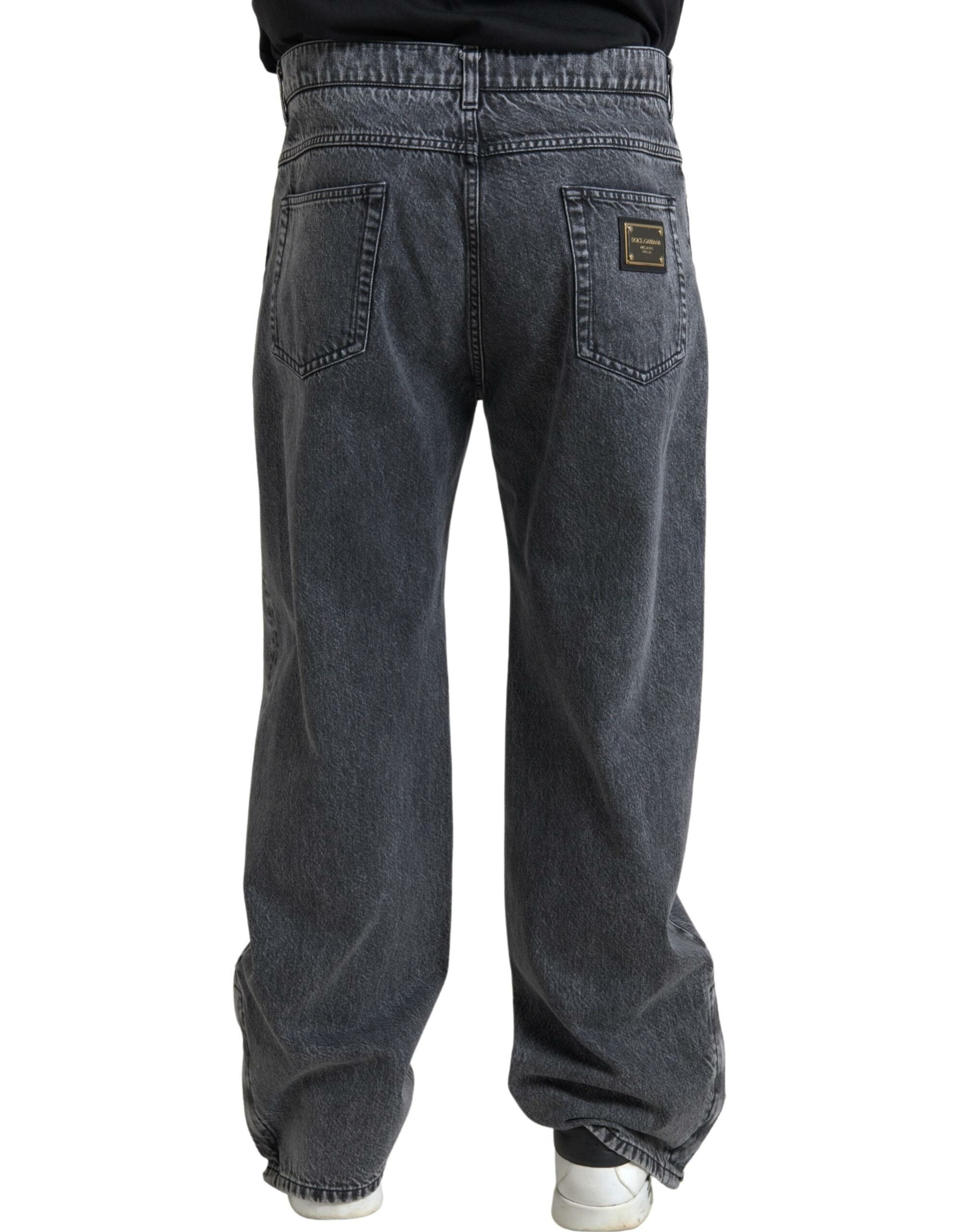 Dolce & Gabbana Elegant Dark Grey Straight Denim Jeans