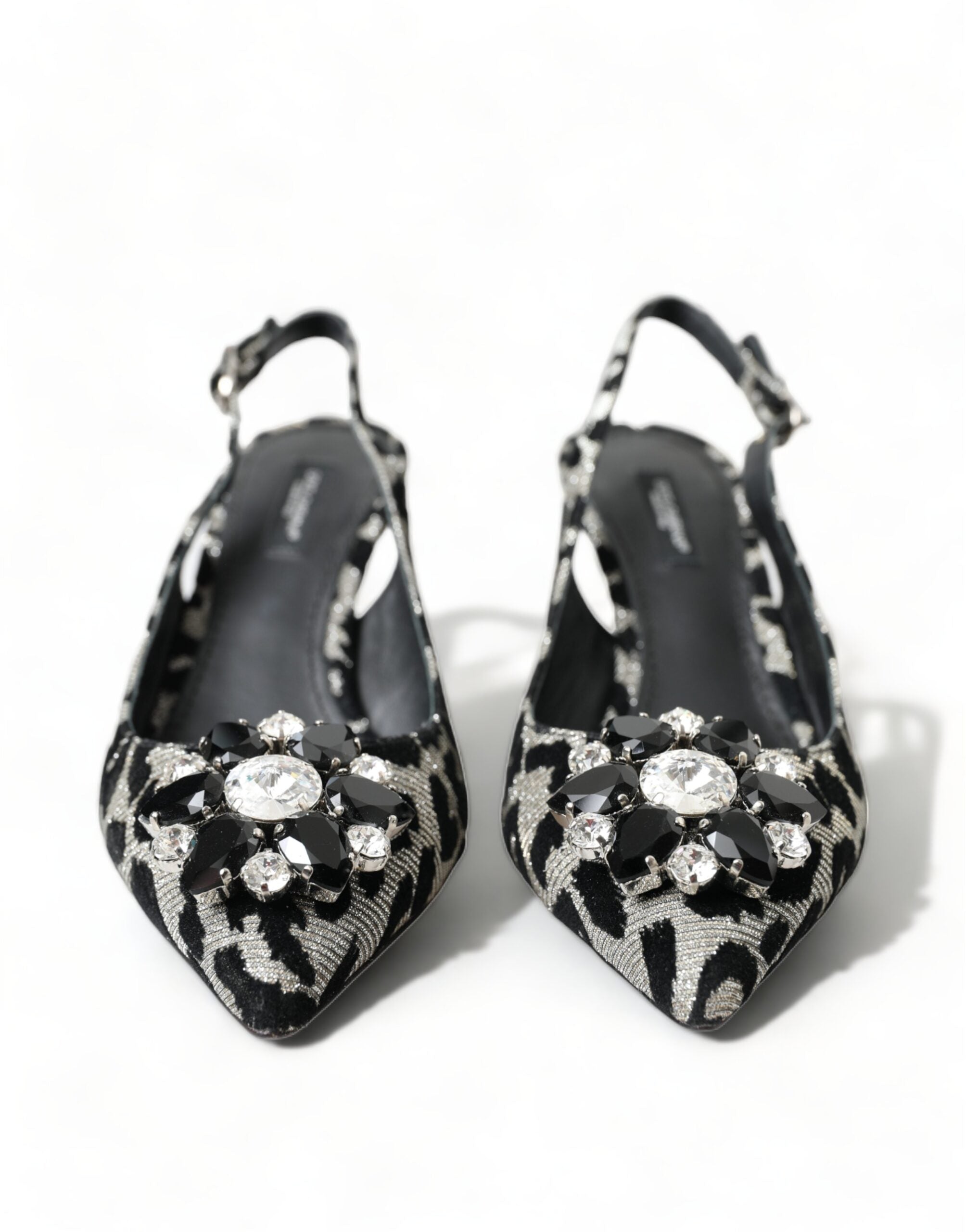 Dolce &amp; Gabbana Crystal Leopard Slingback Heel Pumps