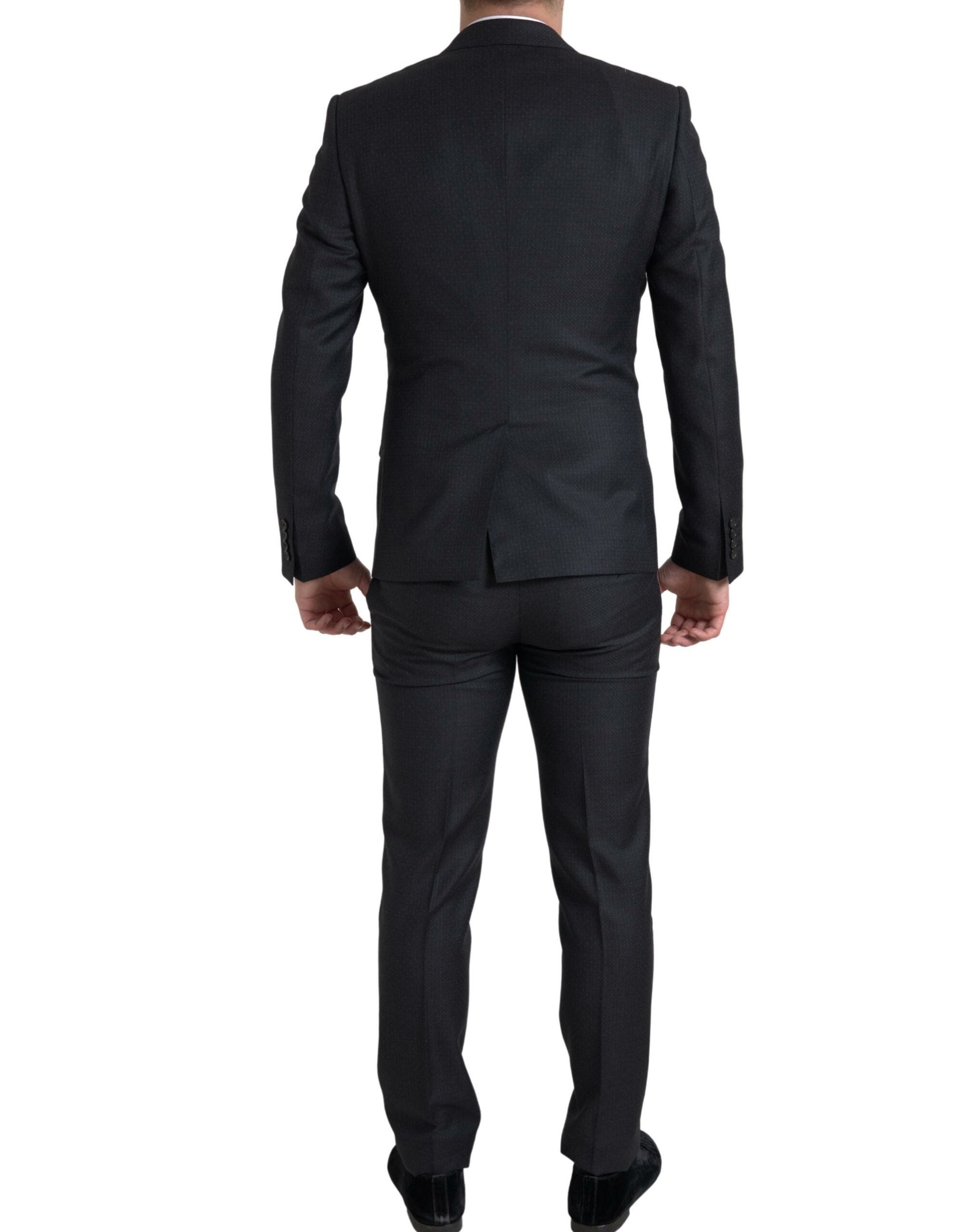 Dolce &amp; Gabbana Κομψή μαύρη φόρμα Martini Slim Fit 3 τεμαχίων