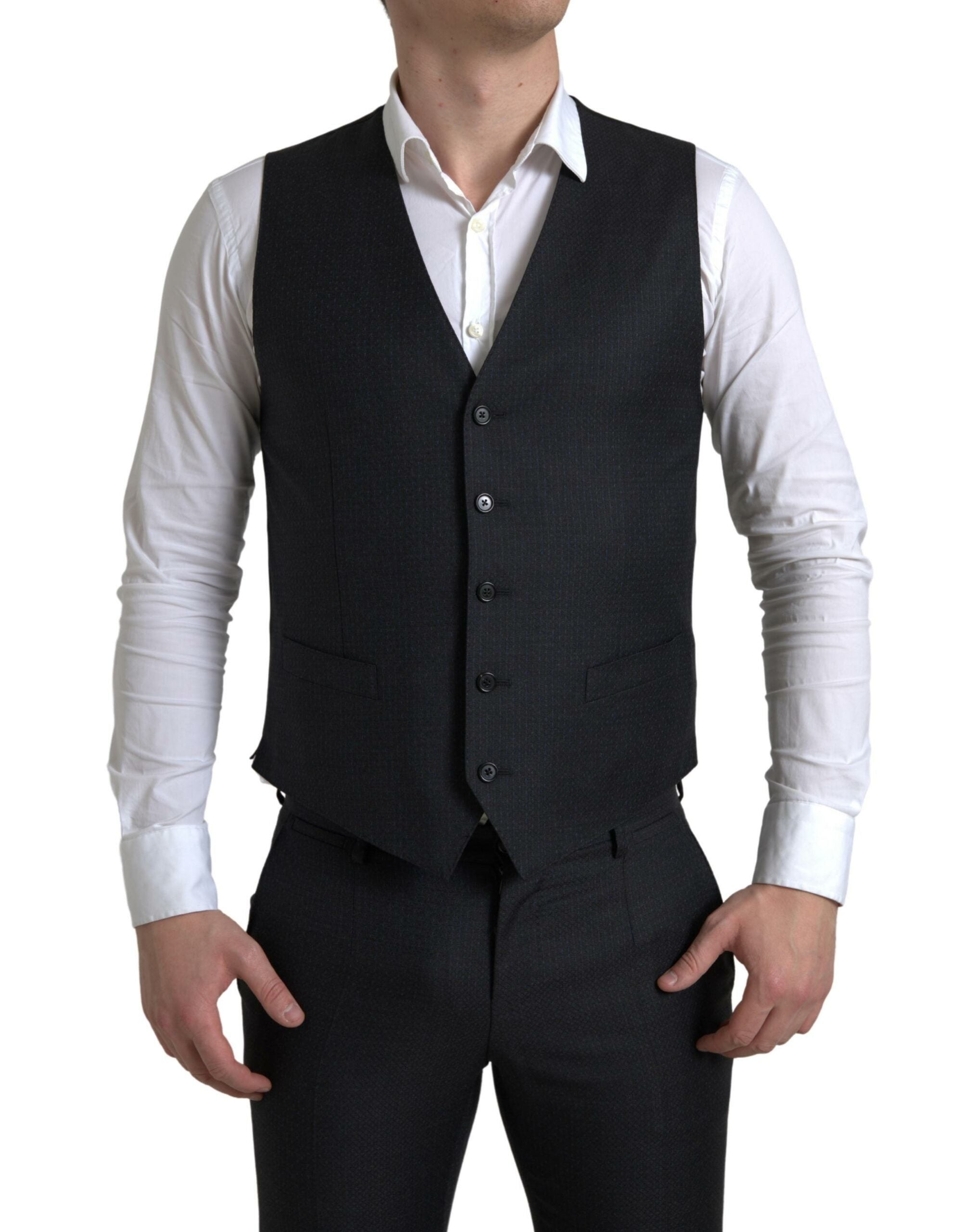 Dolce &amp; Gabbana Κομψή μαύρη φόρμα Martini Slim Fit 3 τεμαχίων