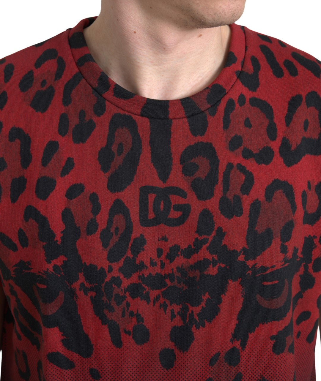 Dolce &amp; Gabbana Red Leopard Print Top Cotton Tank Top