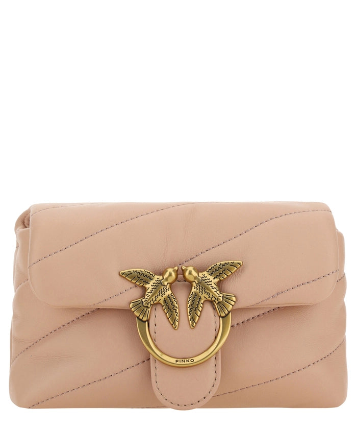 PINKO Chic Blush Καπιτονέ Crossbody Love Puff Bag