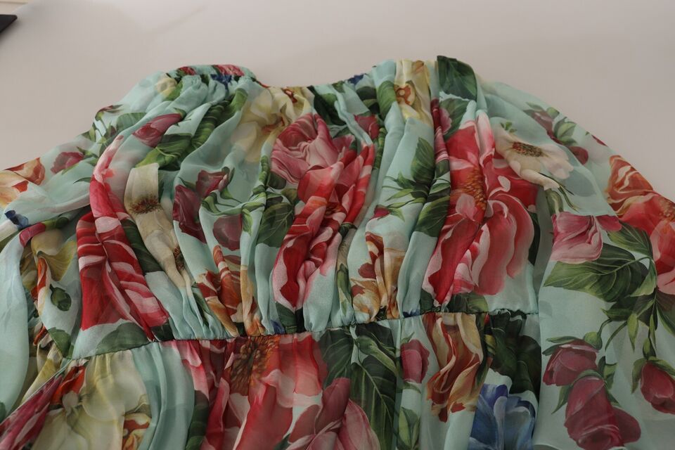 Φόρεμα Dolce &amp; Gabbana Floral Silk Midi Wrap