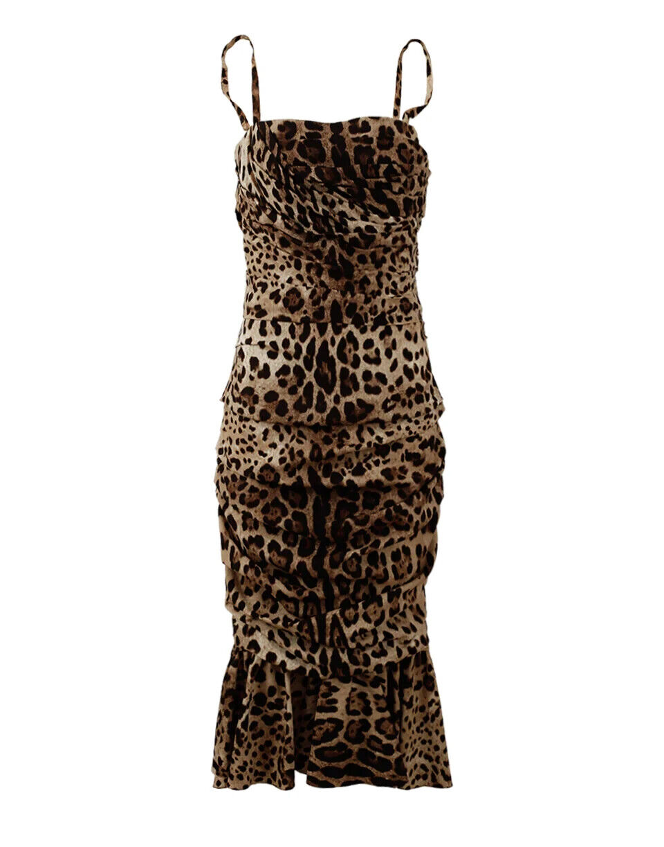 Κομψό Leopard Print Cady φόρεμα Dolce &amp; Gabbana