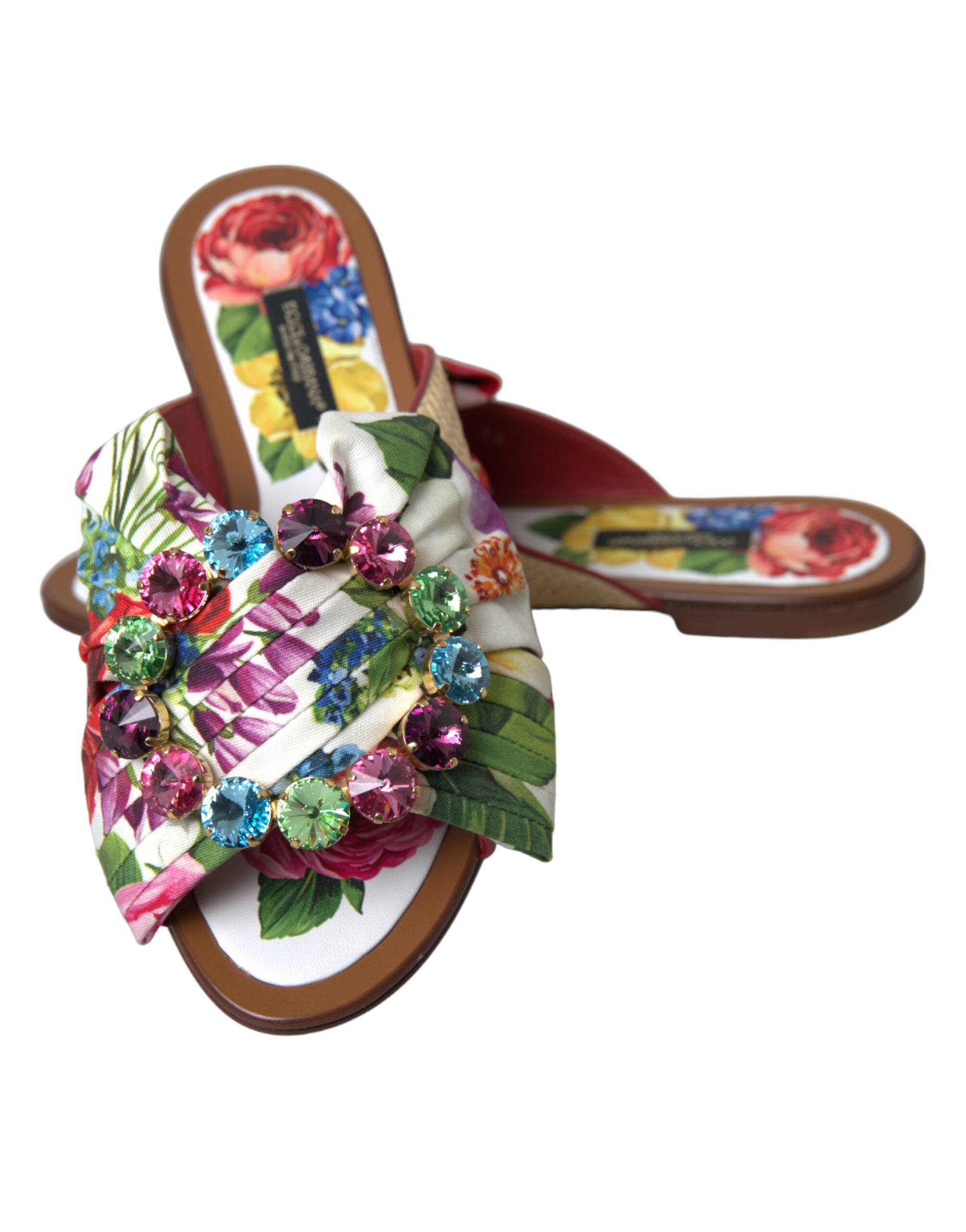 Dolce &amp; Gabbana Exquisite Flat σανδάλια με φλοράλ στάμπα