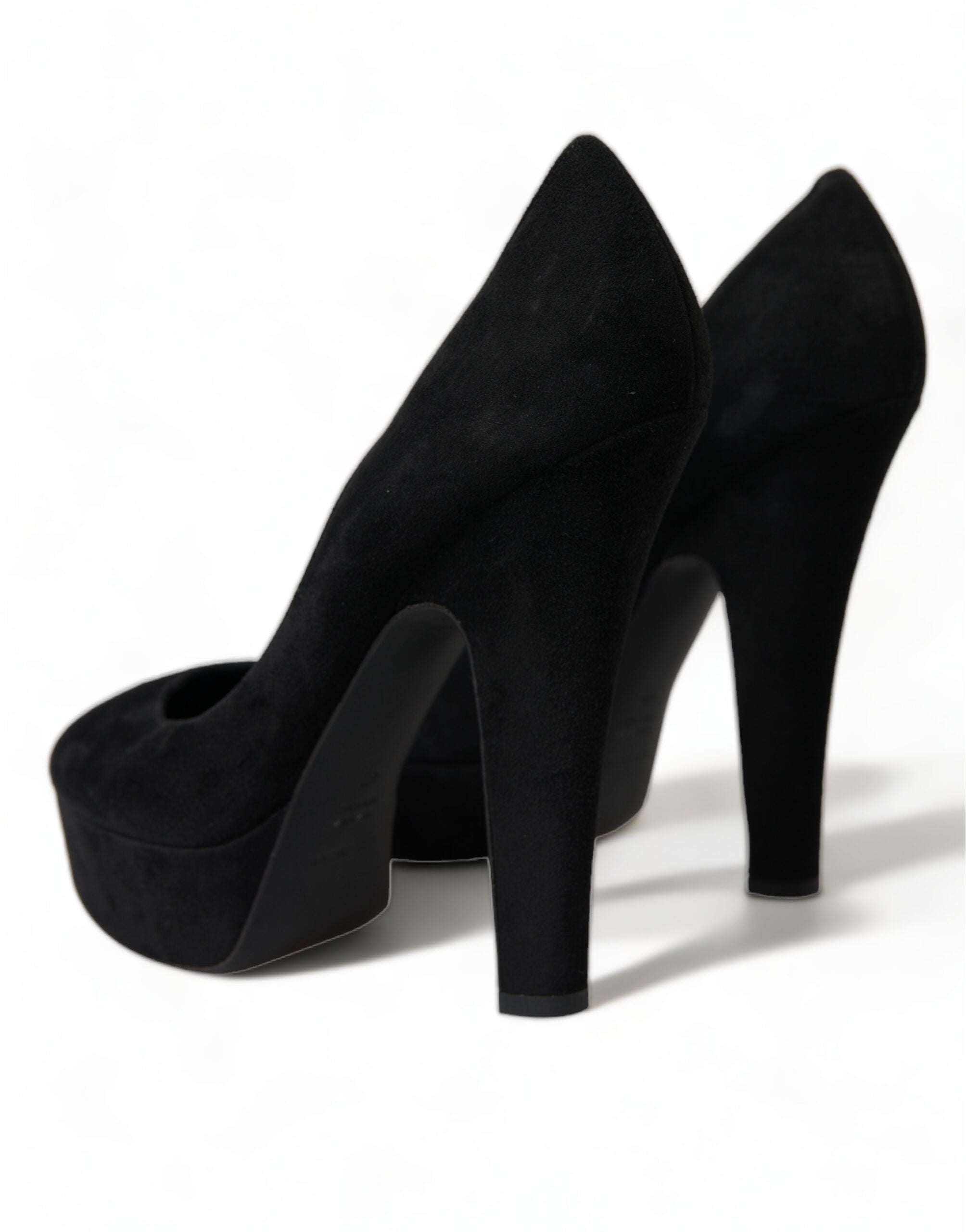 Dolce &amp; Gabbana Black Suede Heeled Pumps Sophistication