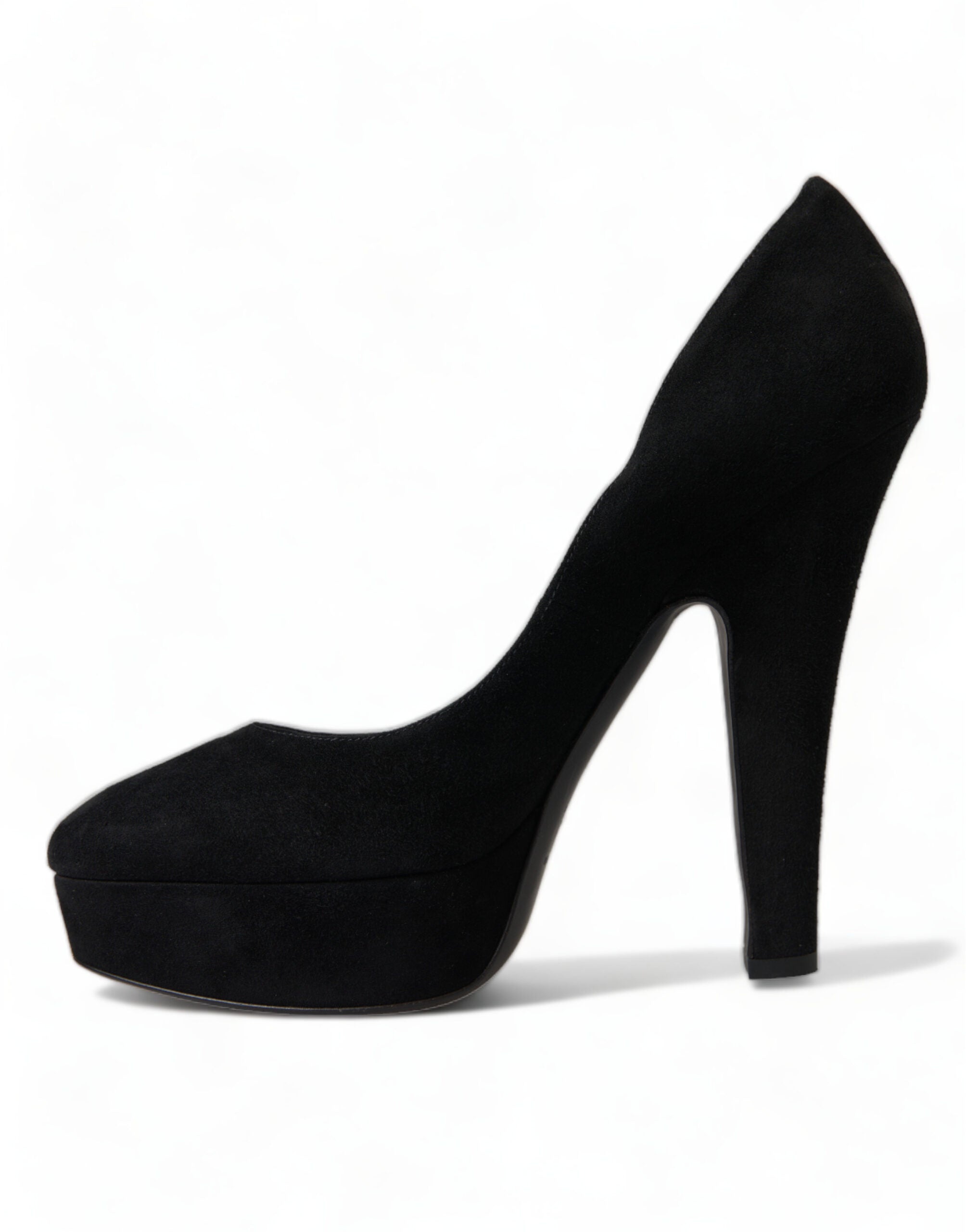 Dolce &amp; Gabbana Black Suede Heeled Pumps Sophistication