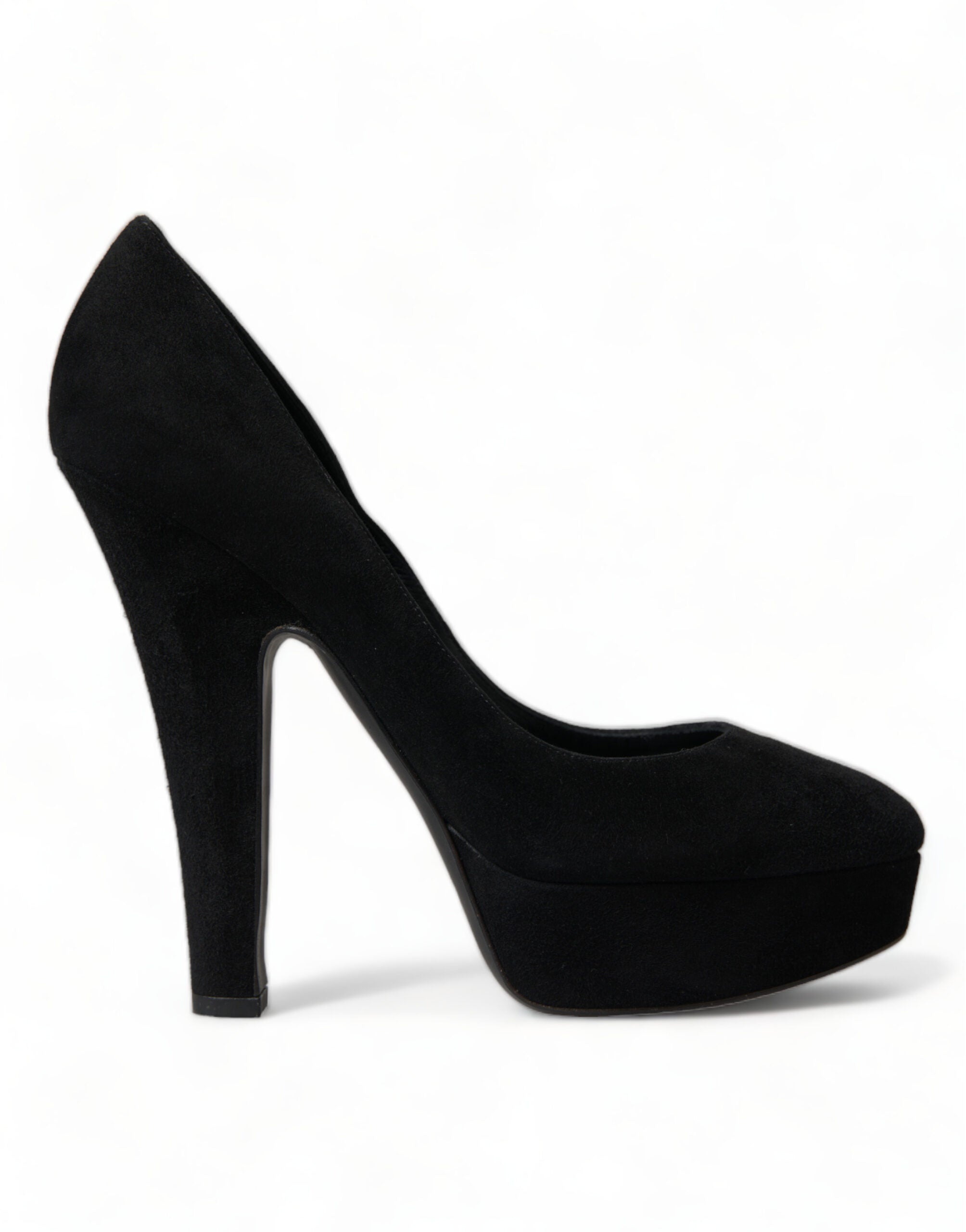 Dolce &amp; Gabbana Black Suede Heeled Pumps Sophistication