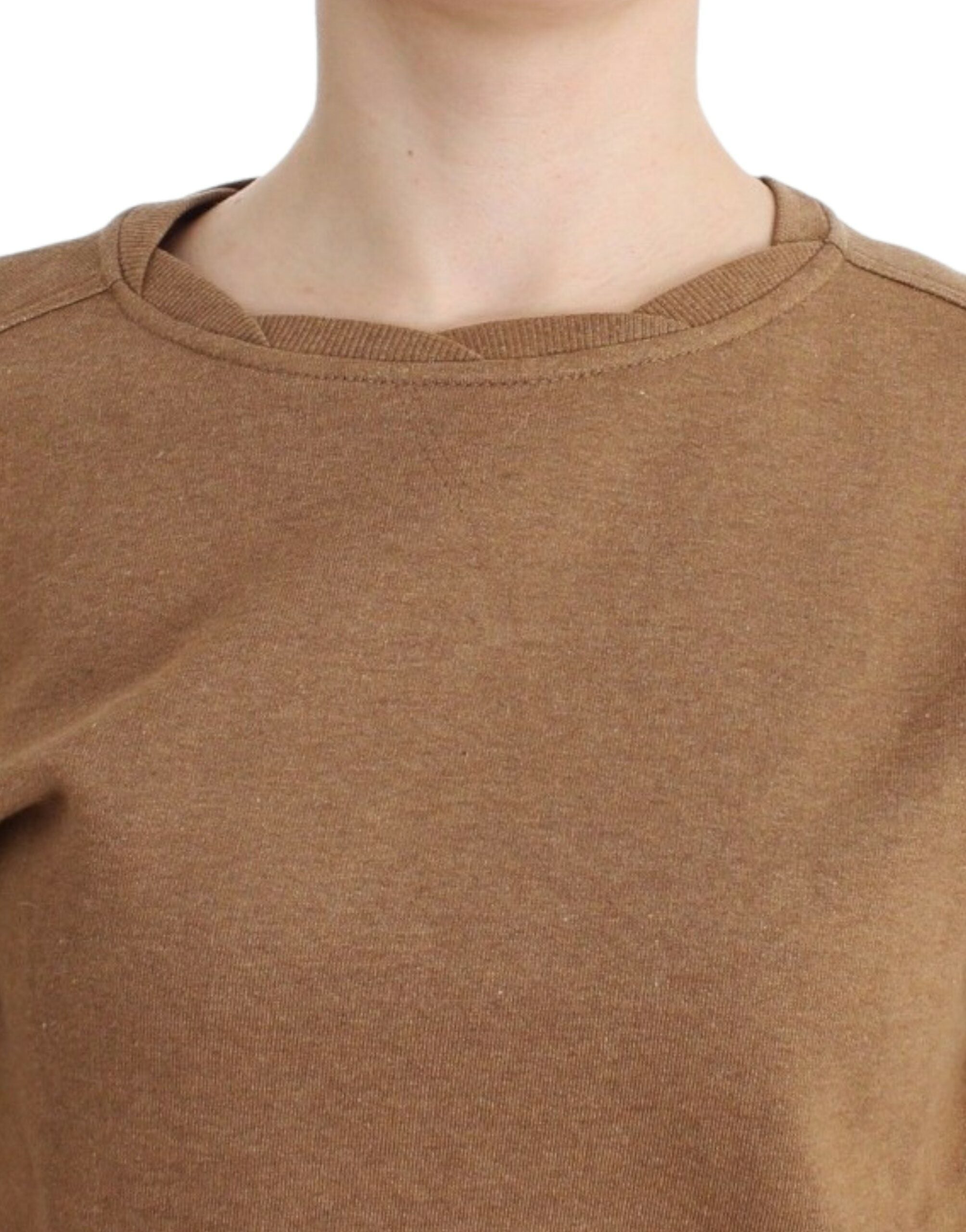 Βαμβακερό πουλόβερ John Galliano Chic Brown Crewnneck