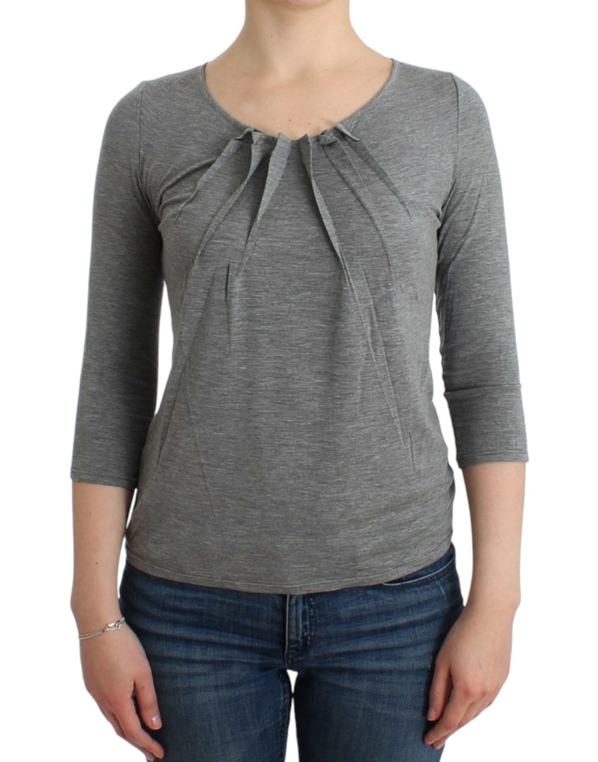 Cavalli Elegant Grey Cashmere-Blend Jumper