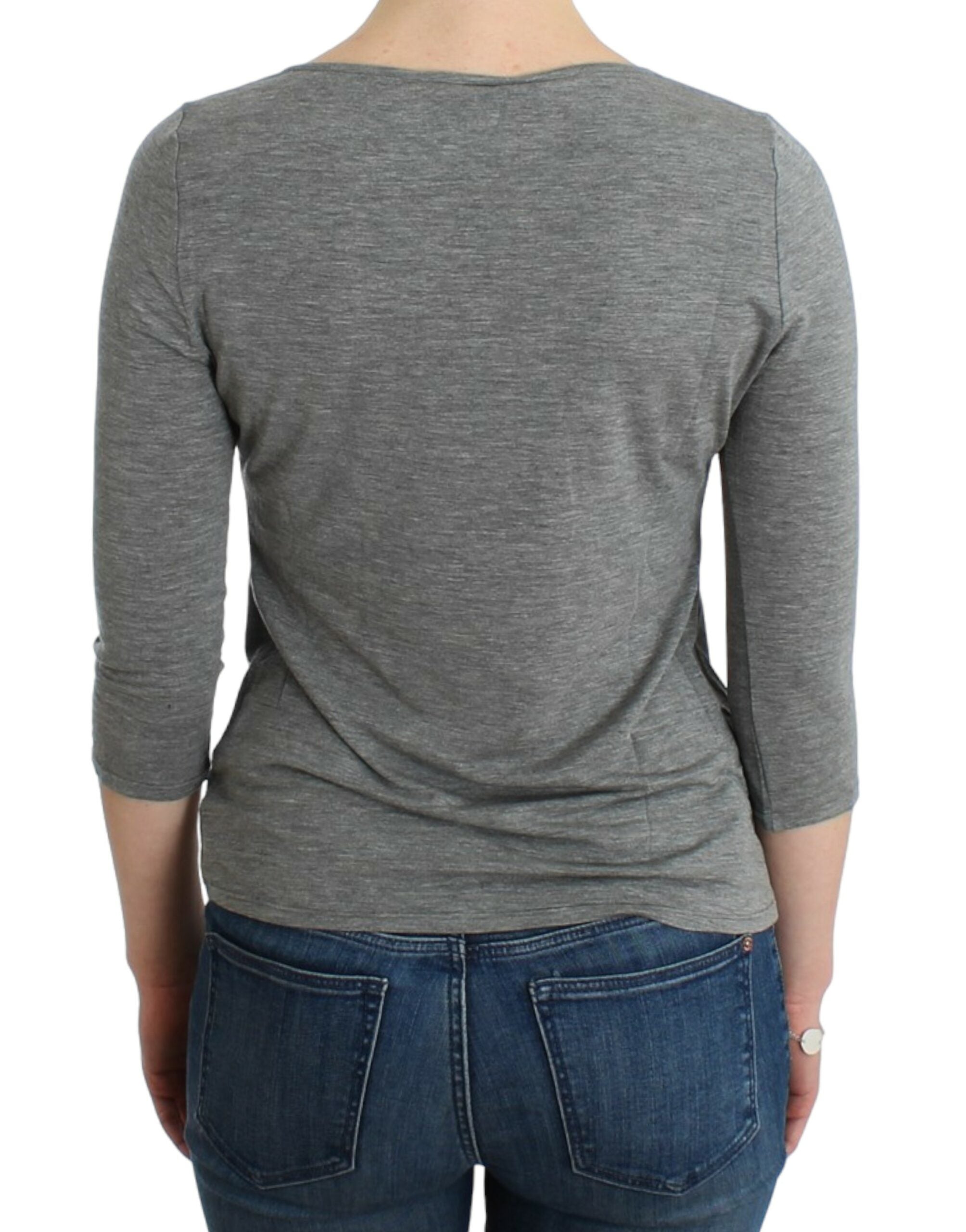 Cavalli Elegant Grey Cashmere-Blend Jumper