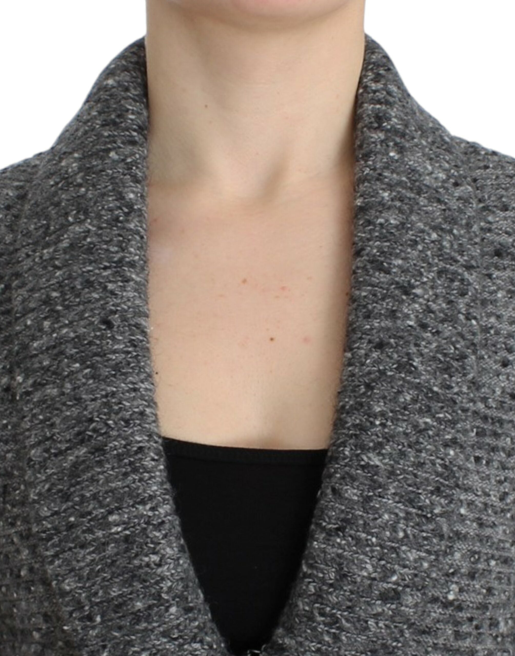 Ζακέτα Cavalli Elegant Grey Wool Blend Cardigan