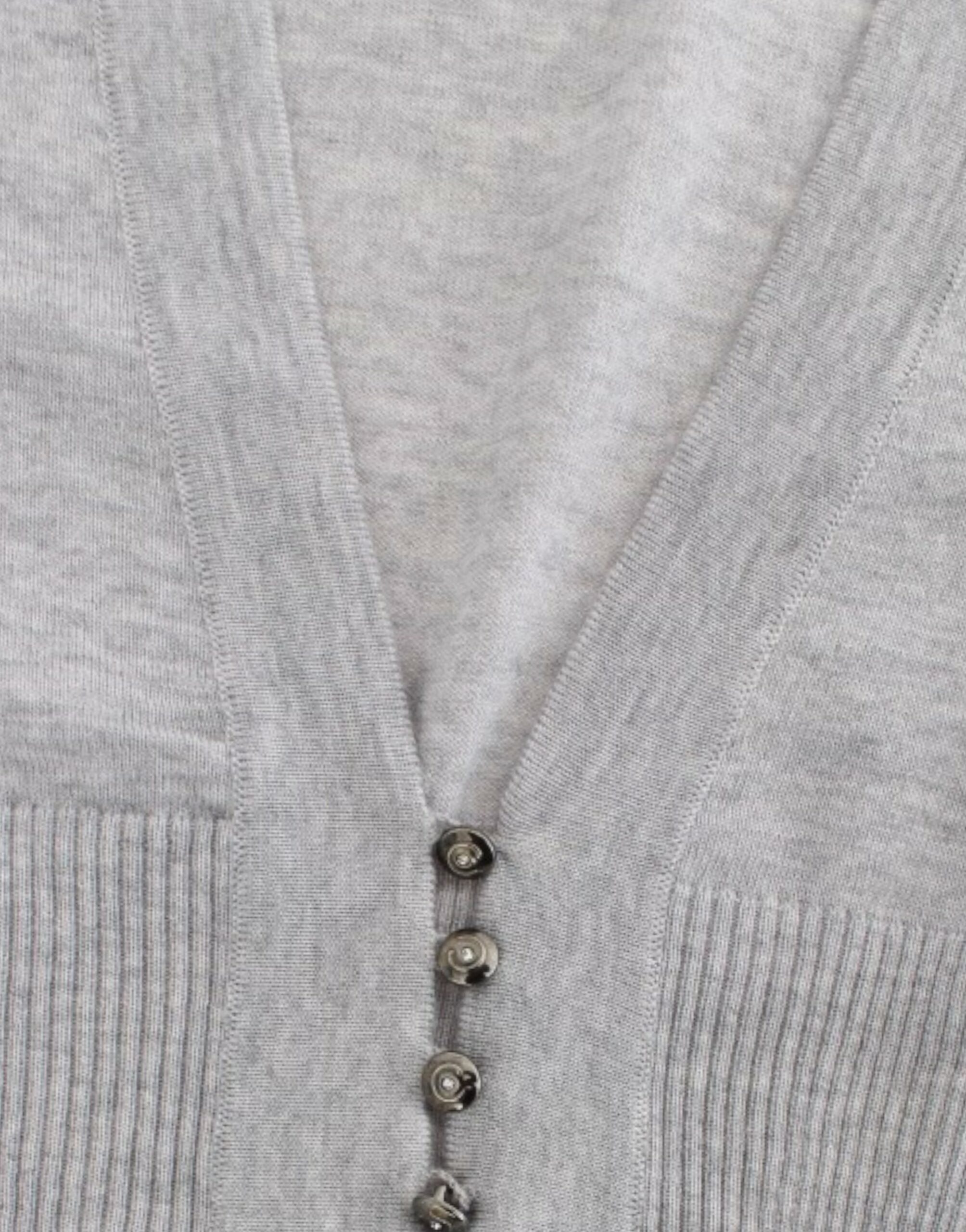 Ζακέτα Cavalli Cropped Virgin Wool Cardigan σε Chic Grey