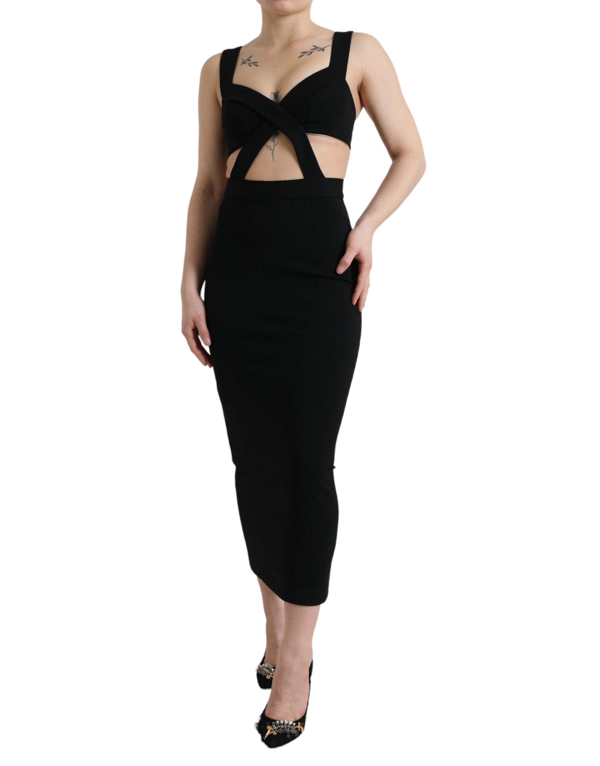 Μίντι φόρεμα Dolce &amp; Gabbana Glamorous Black Bodycon