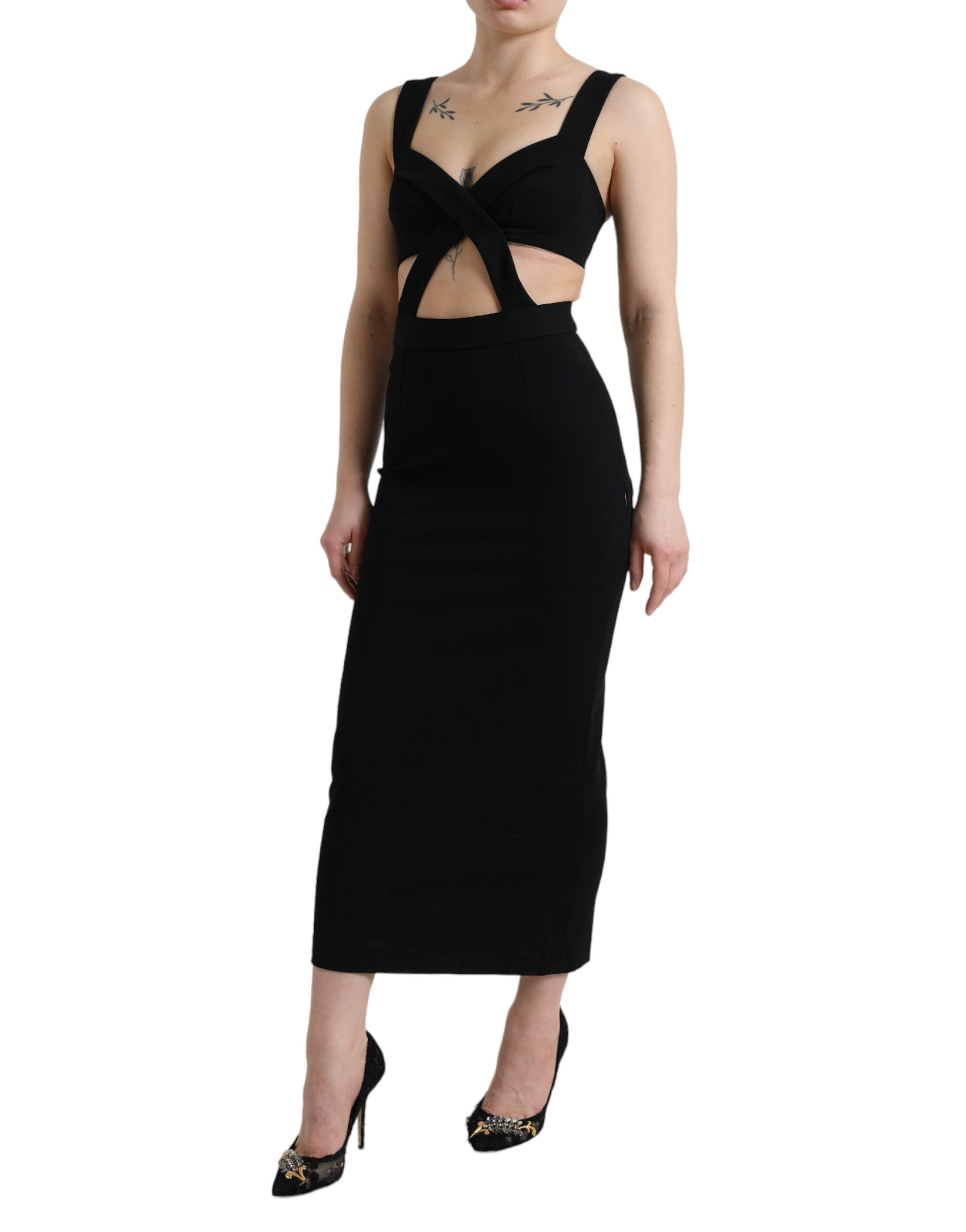 Μίντι φόρεμα Dolce &amp; Gabbana Glamorous Black Bodycon