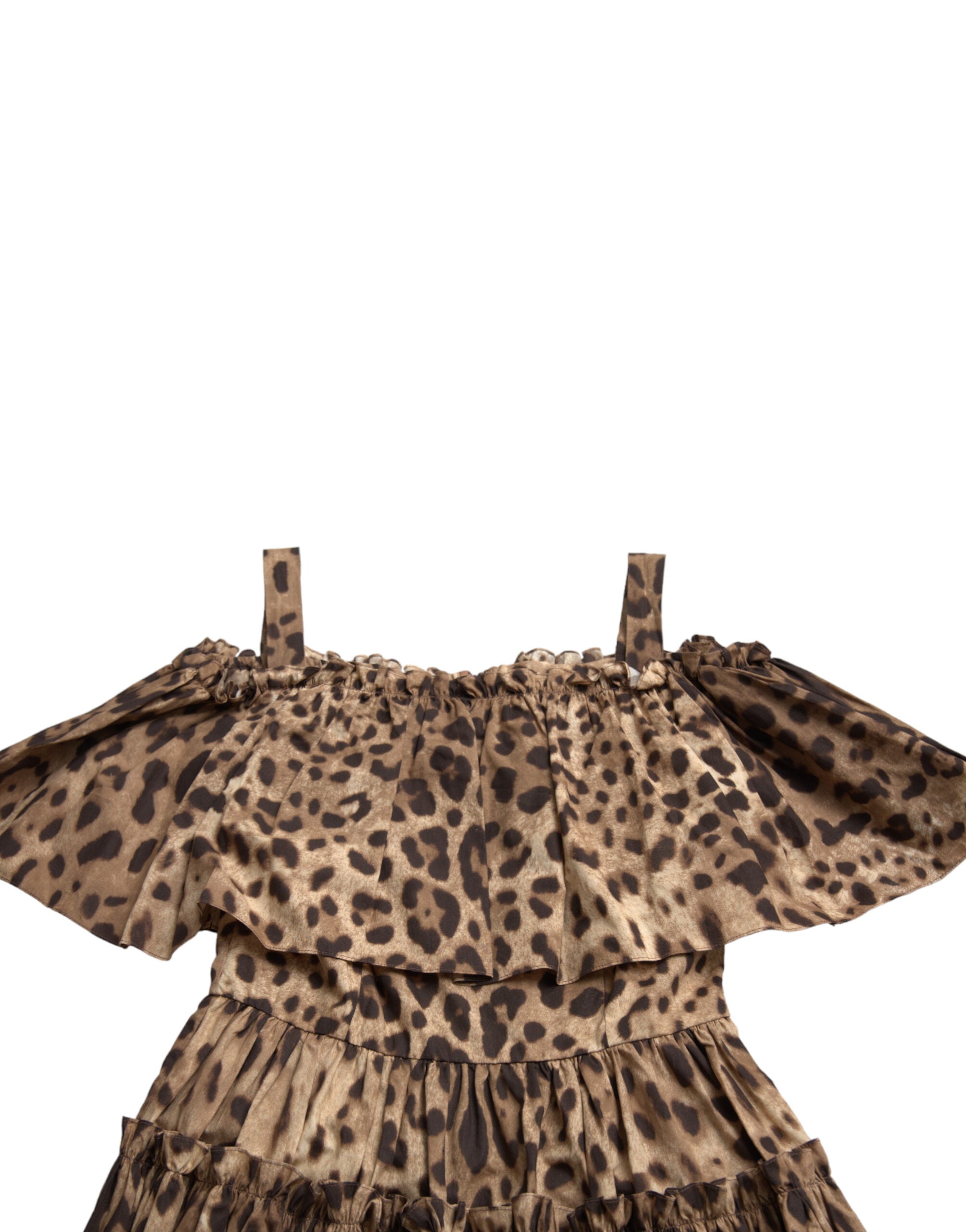 Φόρεμα Dolce &amp; Gabbana Leopard Print A-Line βαμβακερό φόρεμα