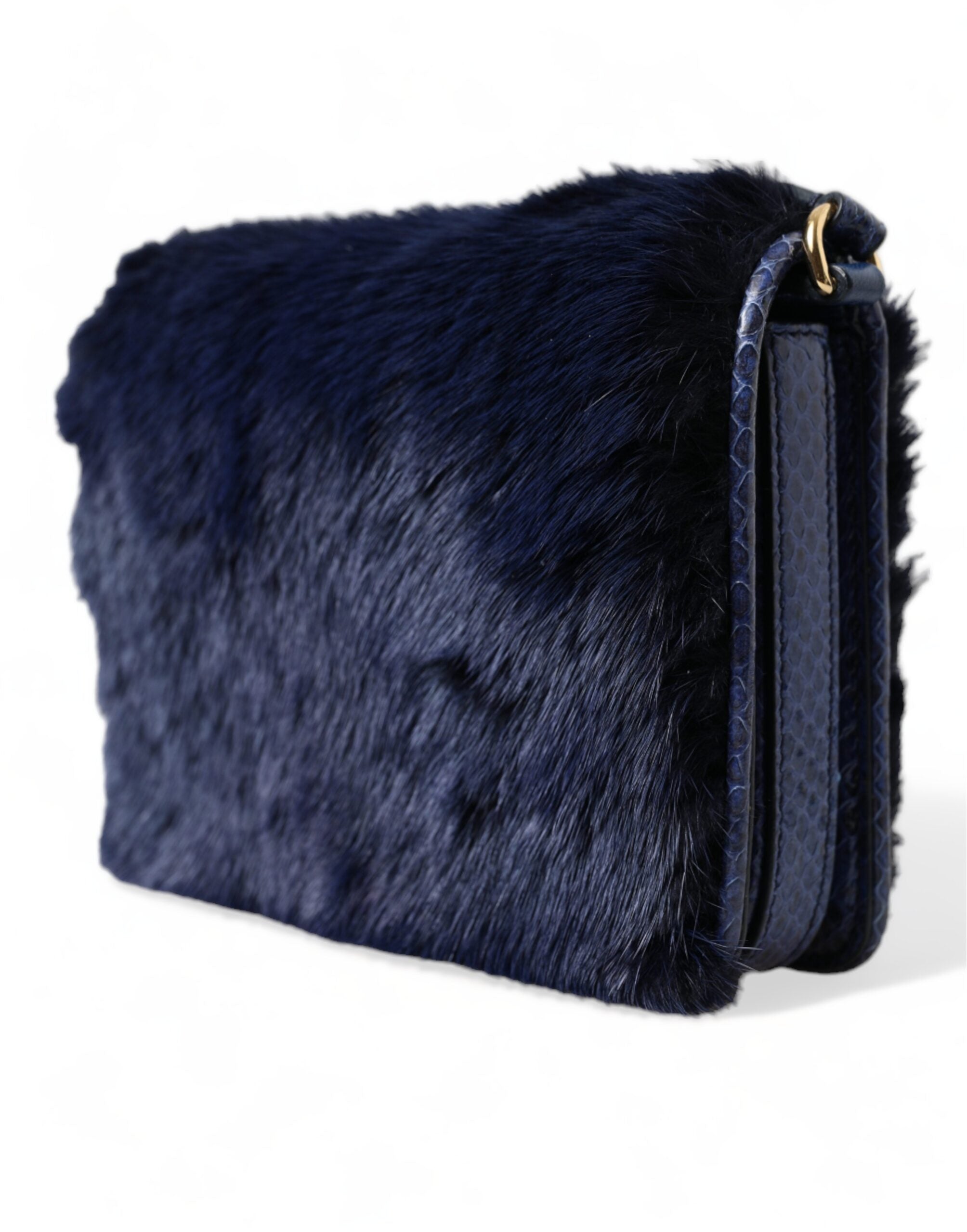 Τσάντα ώμου Dolce & Gabbana Exquisite Blue Mink Fur