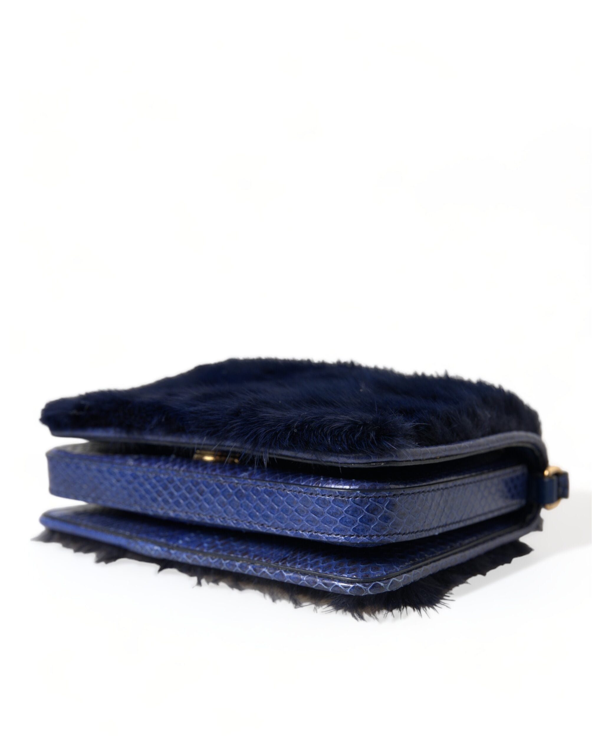 Τσάντα ώμου Dolce & Gabbana Exquisite Blue Mink Fur