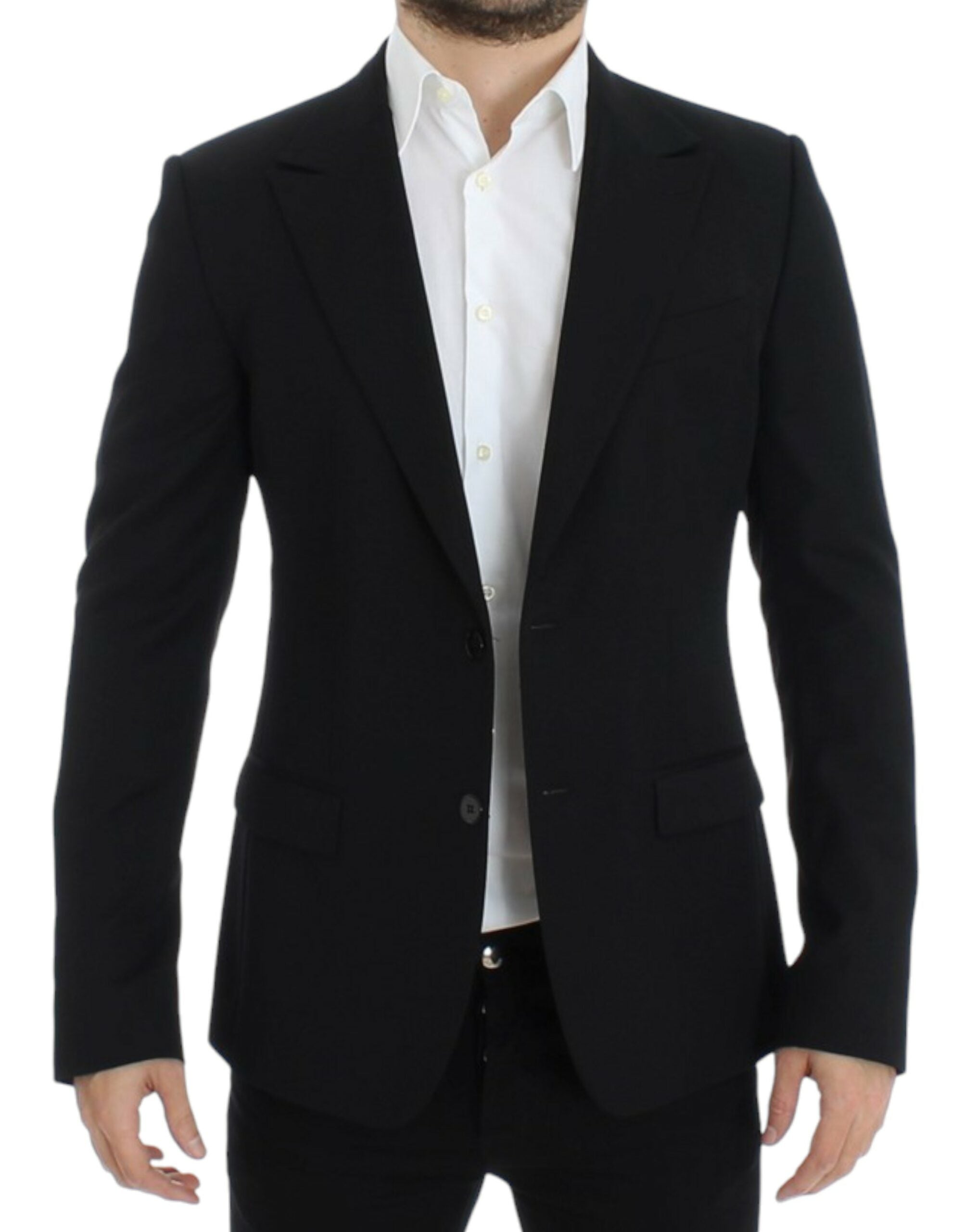 Dolce &amp; Gabbana Elegant Slim Fit Black Wool Blazer